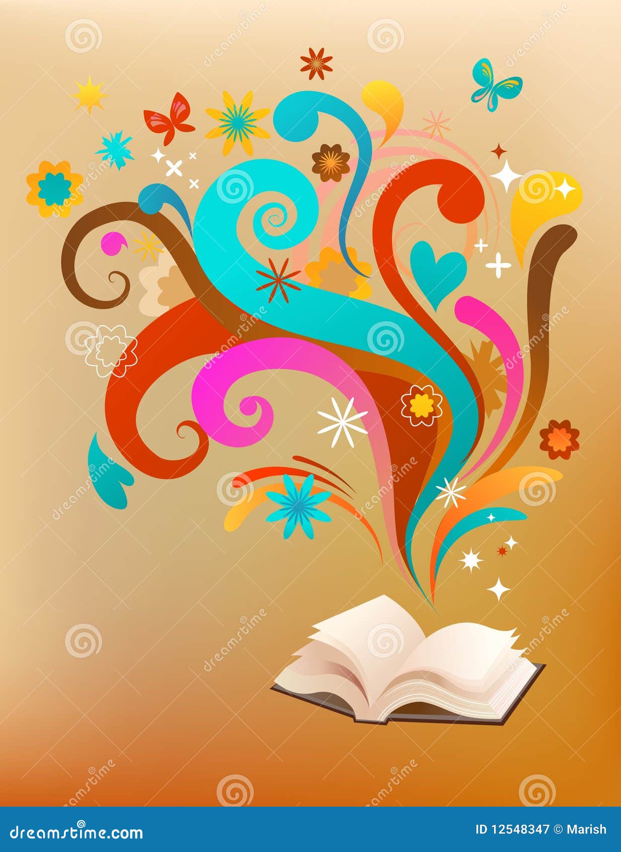 Concept Background with a Book and Design Elements Stock Vector -  Illustration of concept, brochure: 12548347