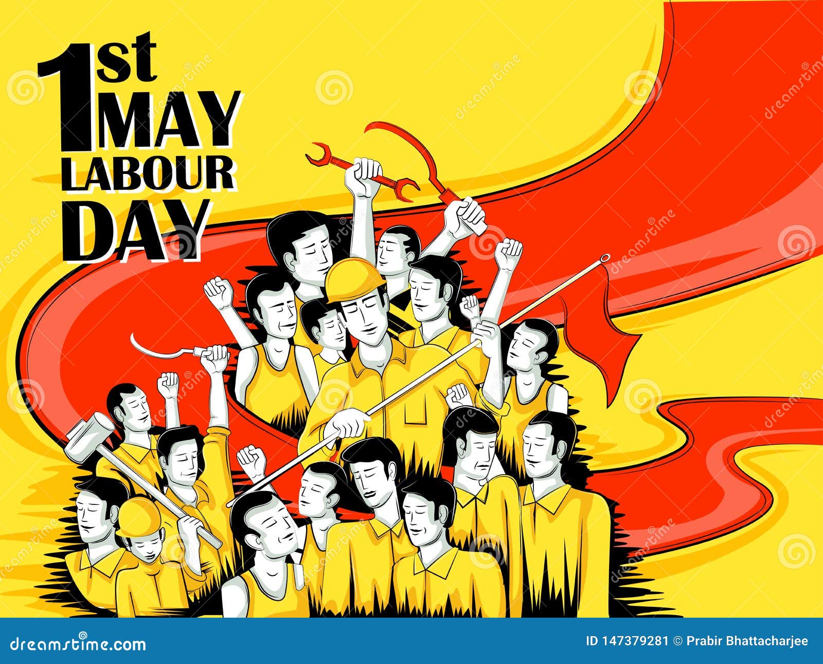 Concept Background for Happy Labour Day on 1st May Stock Vector -  Illustration of greeting, power: 147379281