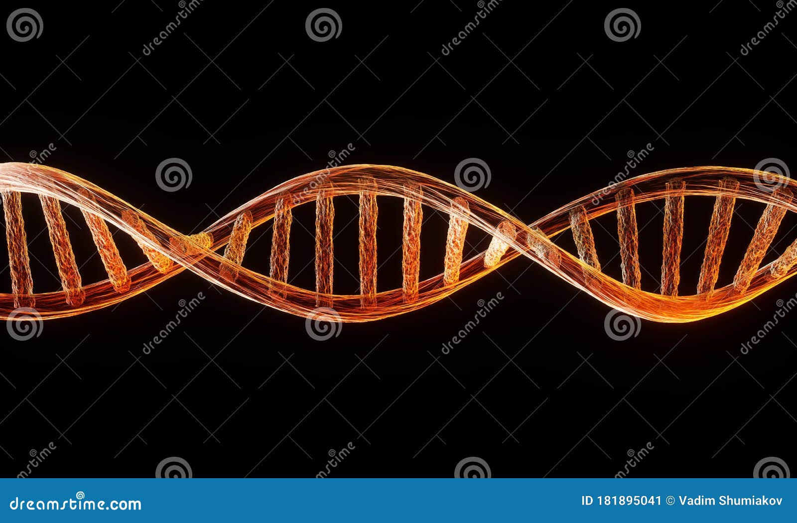 concept of biochemistry with dna molecule  in white background, 3d rendering