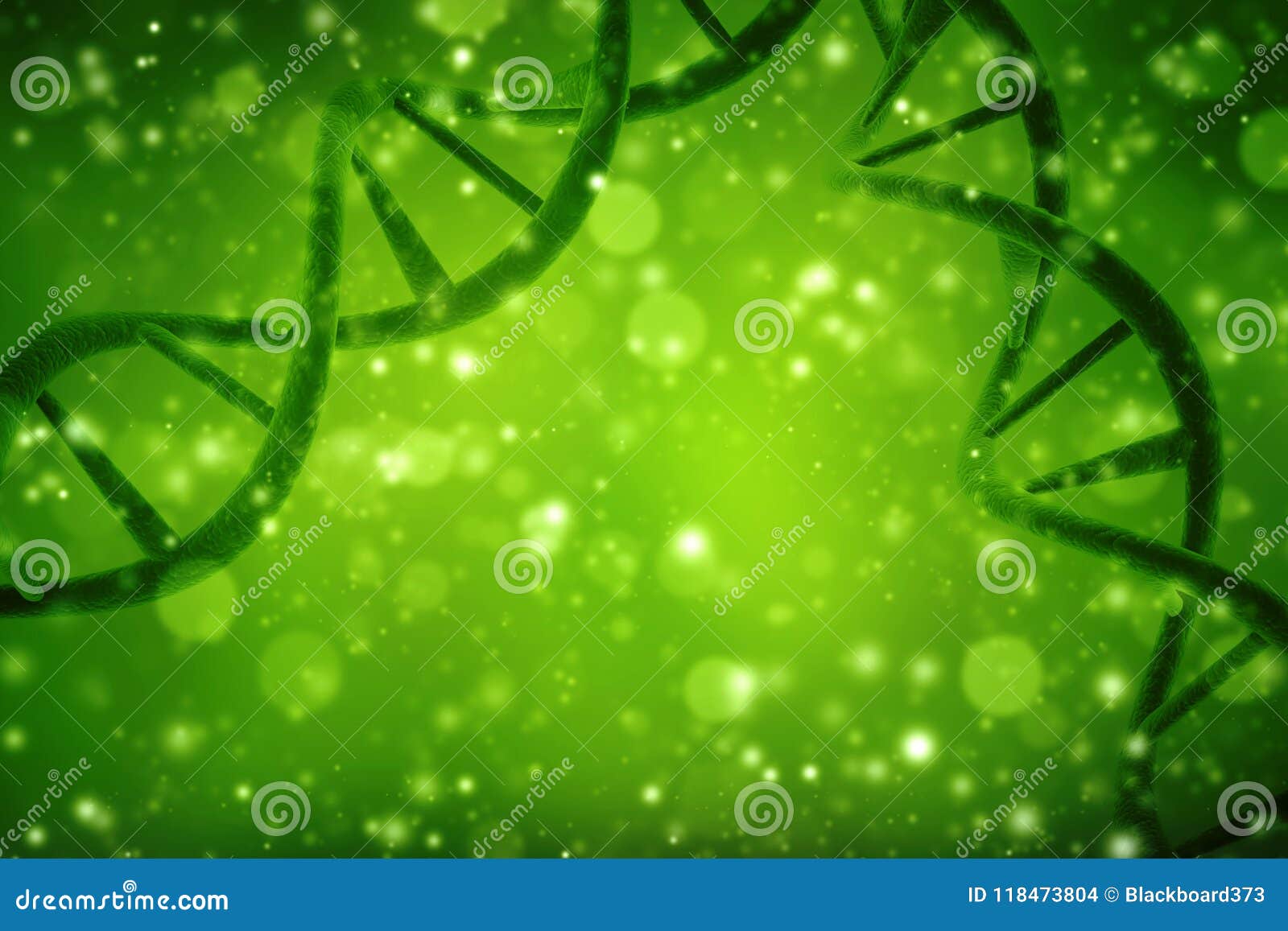 concept of biochemistry with dna molecule in medical abstract background. 3d rendering