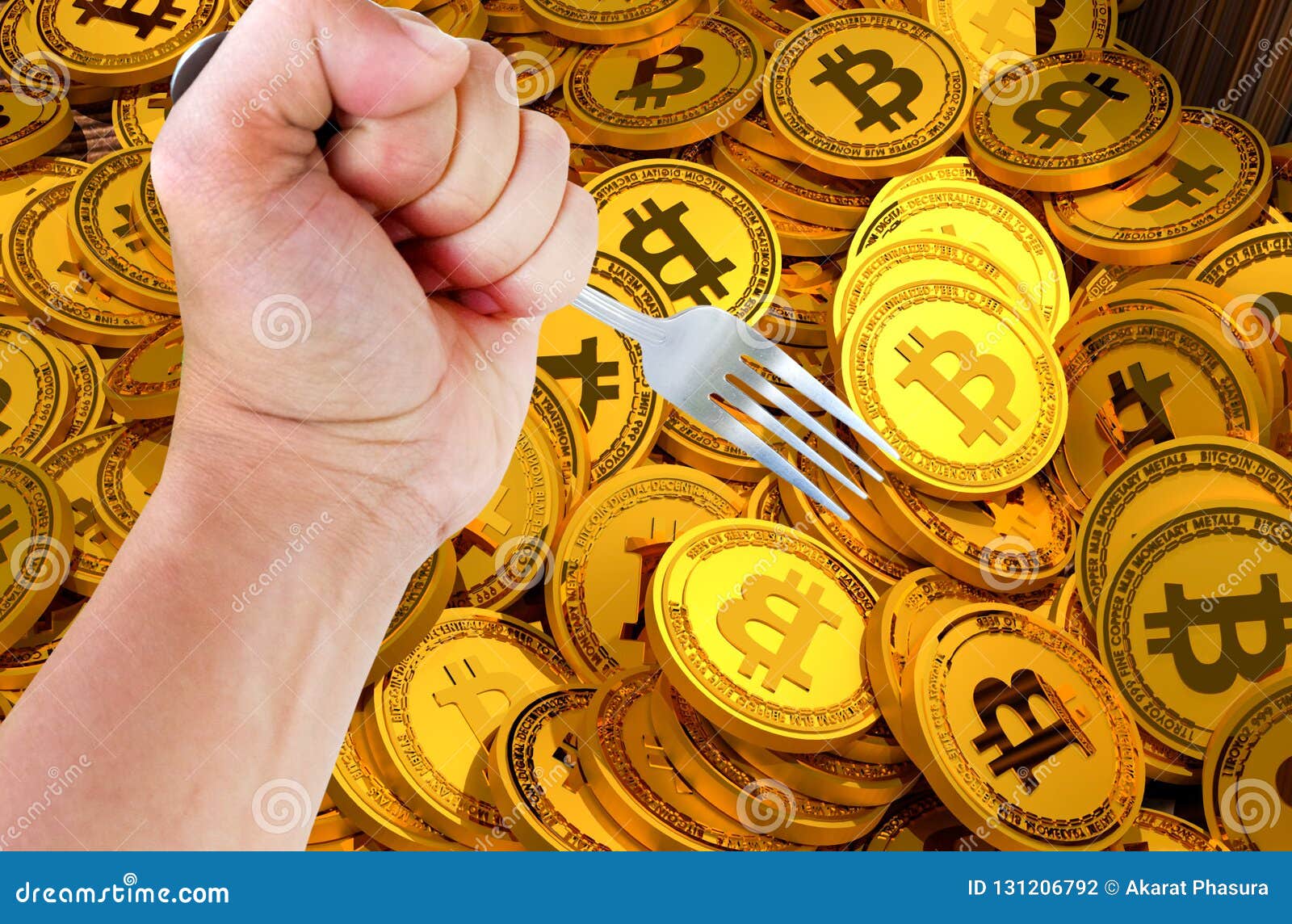 Concept Of Bitcoin Cash Hardfork Stock Photo Image Of Crypto Cash - 