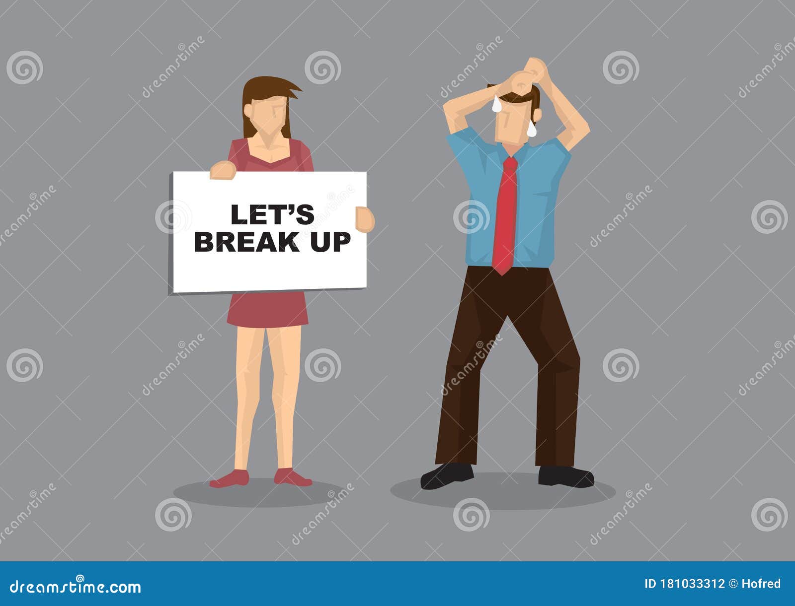 Concept of Breakup Couple. Creative Cartoon Vector Illustration Stock Vector - Illustration of anxiety, breakup: 181033312 Concept of Breakup Couple. Creative Cartoon Vector Illustration Stock Vector - Illustration of anxiety, breakup: 181033312