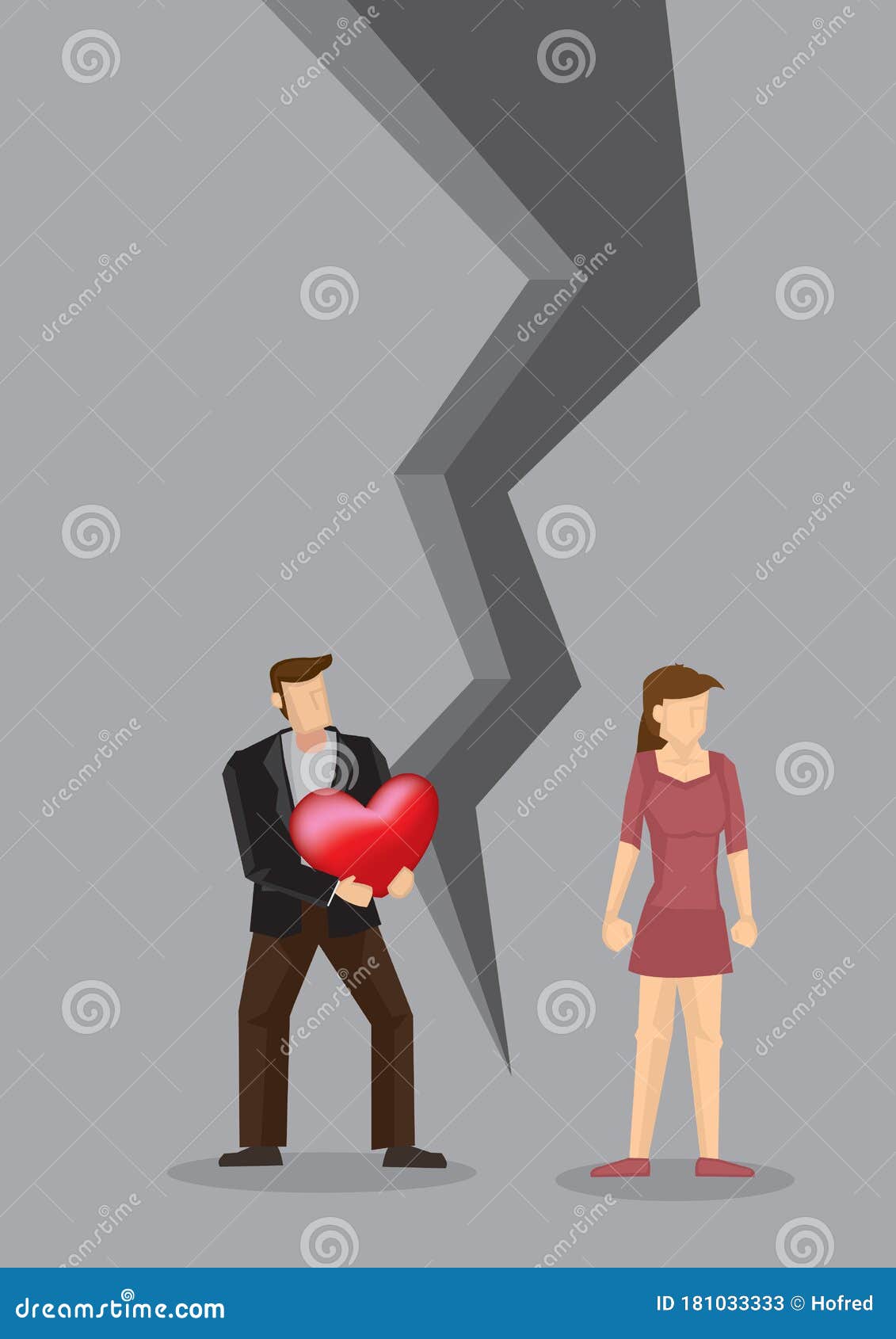 Concept of Breakup Couple. Creative Cartoon Vector Illustration Stock Vector - Illustration of frustrated, female: 181033333 Concept of Breakup Couple. Creative Cartoon Vector Illustration Stock Vector - Illustration of frustrated, female: 181033333