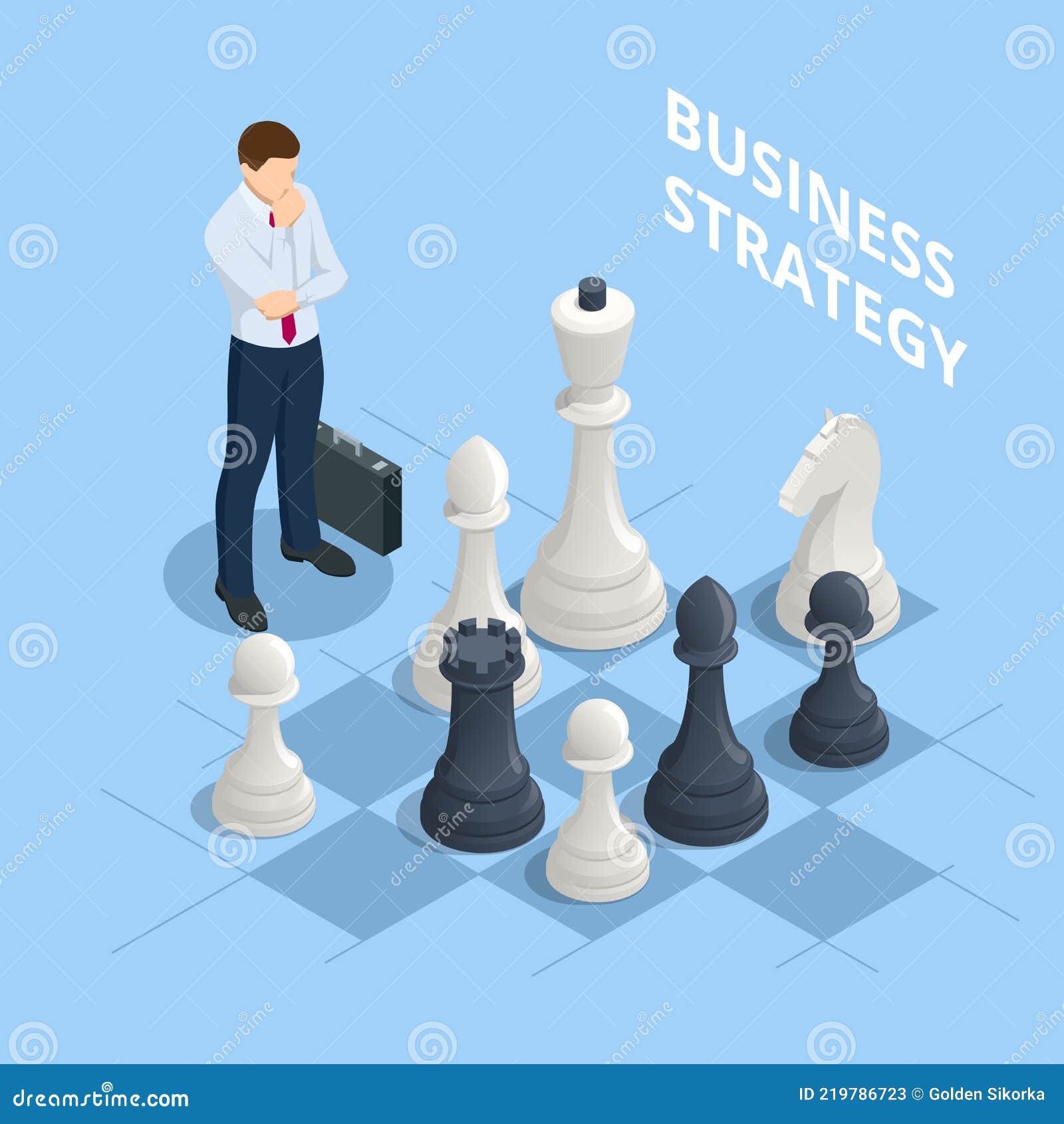 strategic planning concept, tactics or strategy to win business  competition, analysis or challenge to achieve targets, decisions based on  information, businessman hand over strategic chess king. 29135301 Vector  Art at Vecteezy