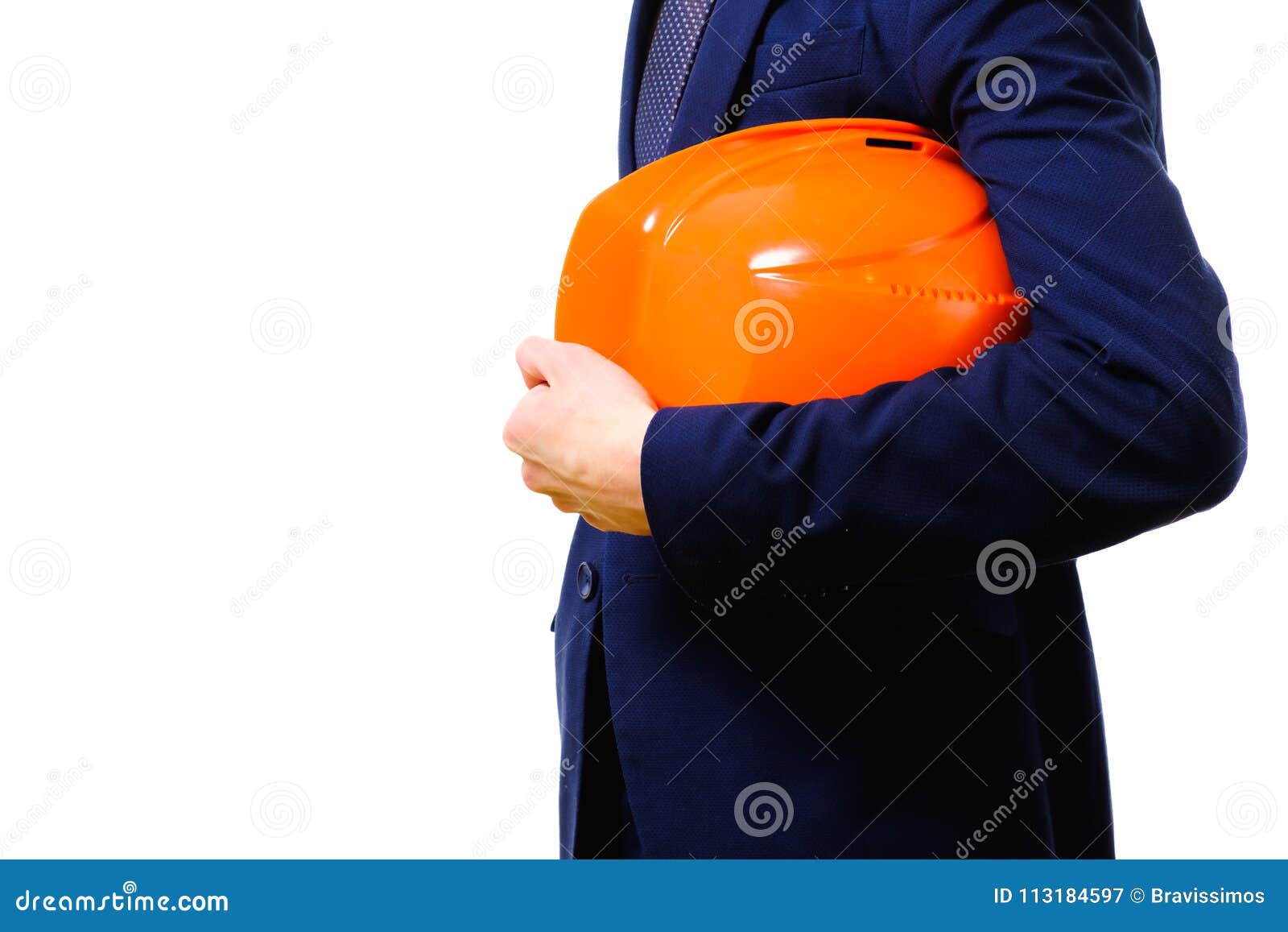 Concept, Businessman Builder with Construction Helmet, Isolated on ...
