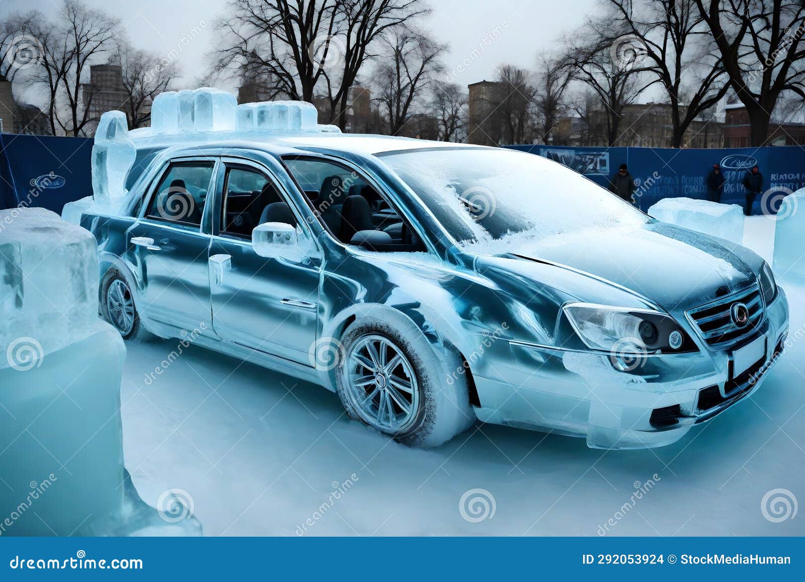 Concept Car Ice Vehicle Iced Out Driving Machine Stock Illustration ...