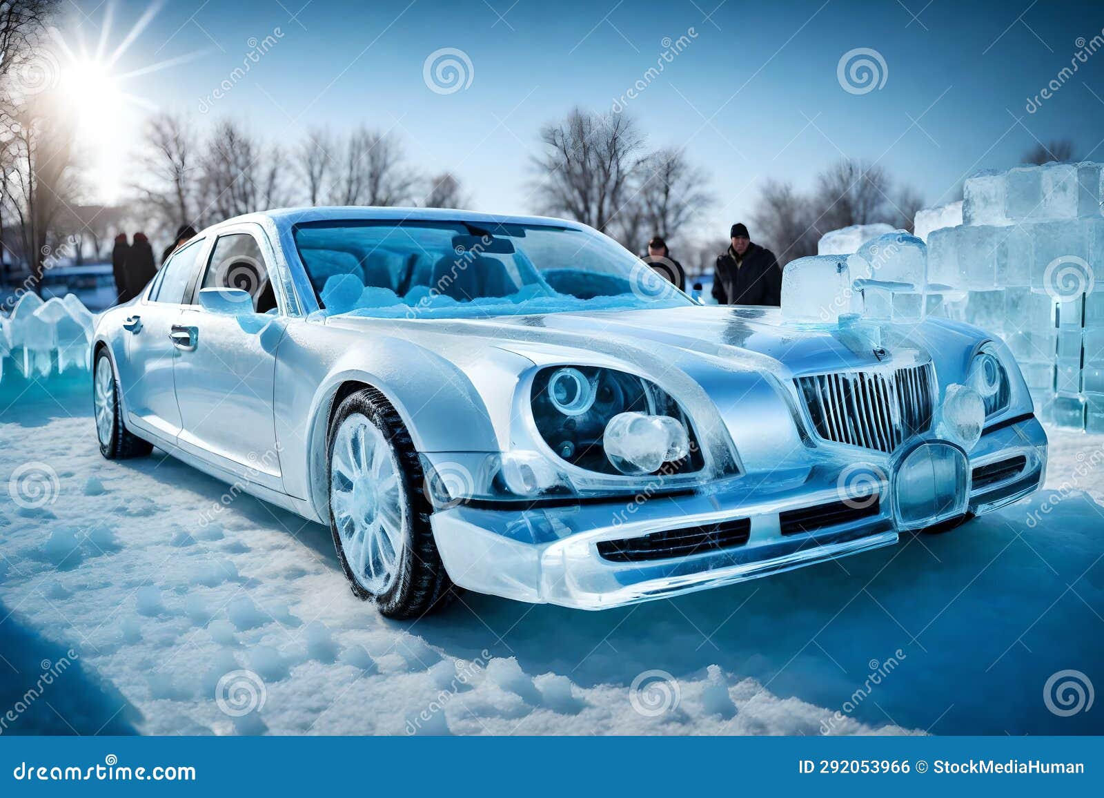 Concept Car Ice Vehicle Iced Out Driving Machine Stock Illustration ...