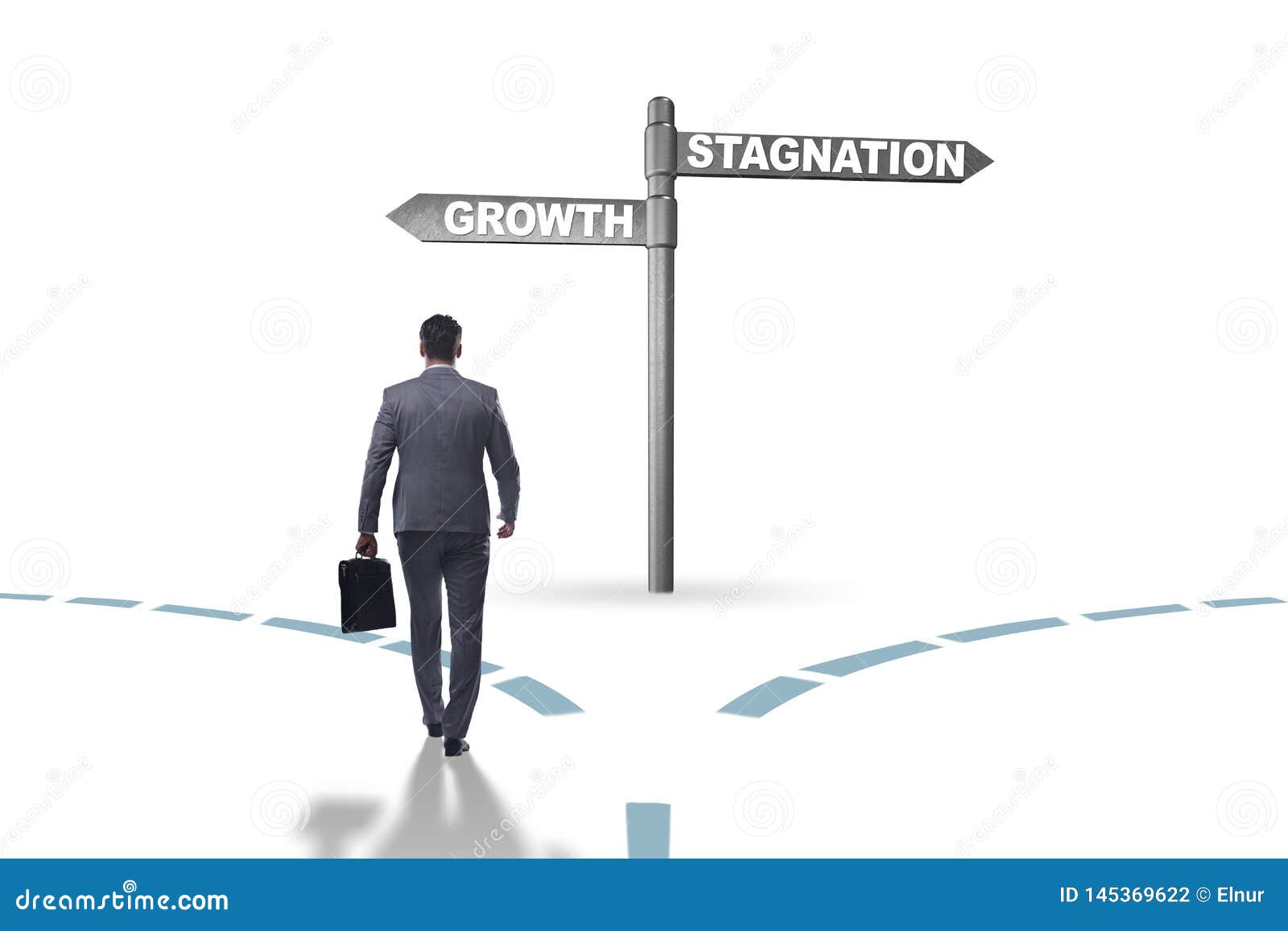 The Concept of Choice between Growth and Stagnation Stock Photo Image
