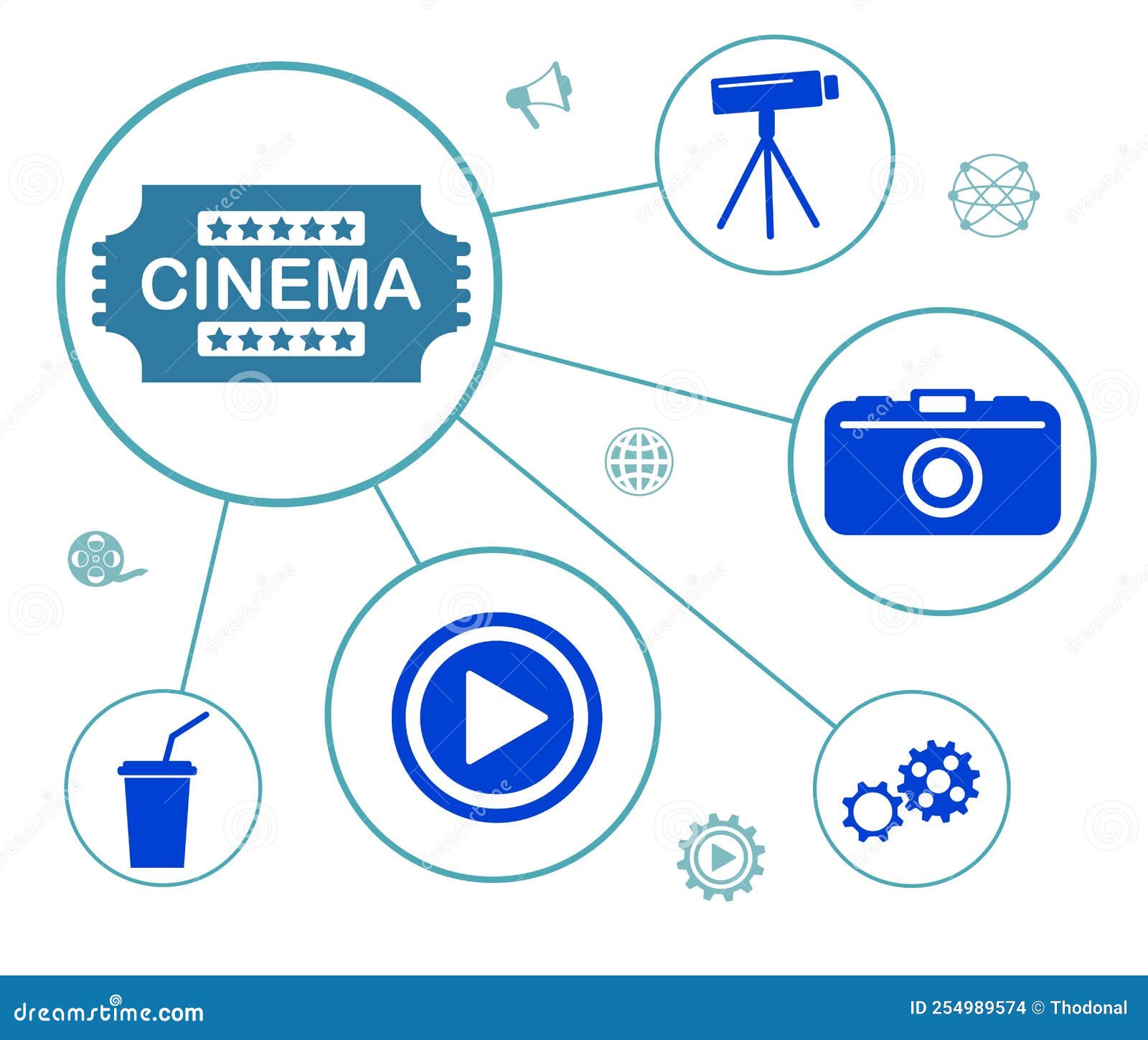 Concept of cinema stock illustration. Illustration of icon 254989574