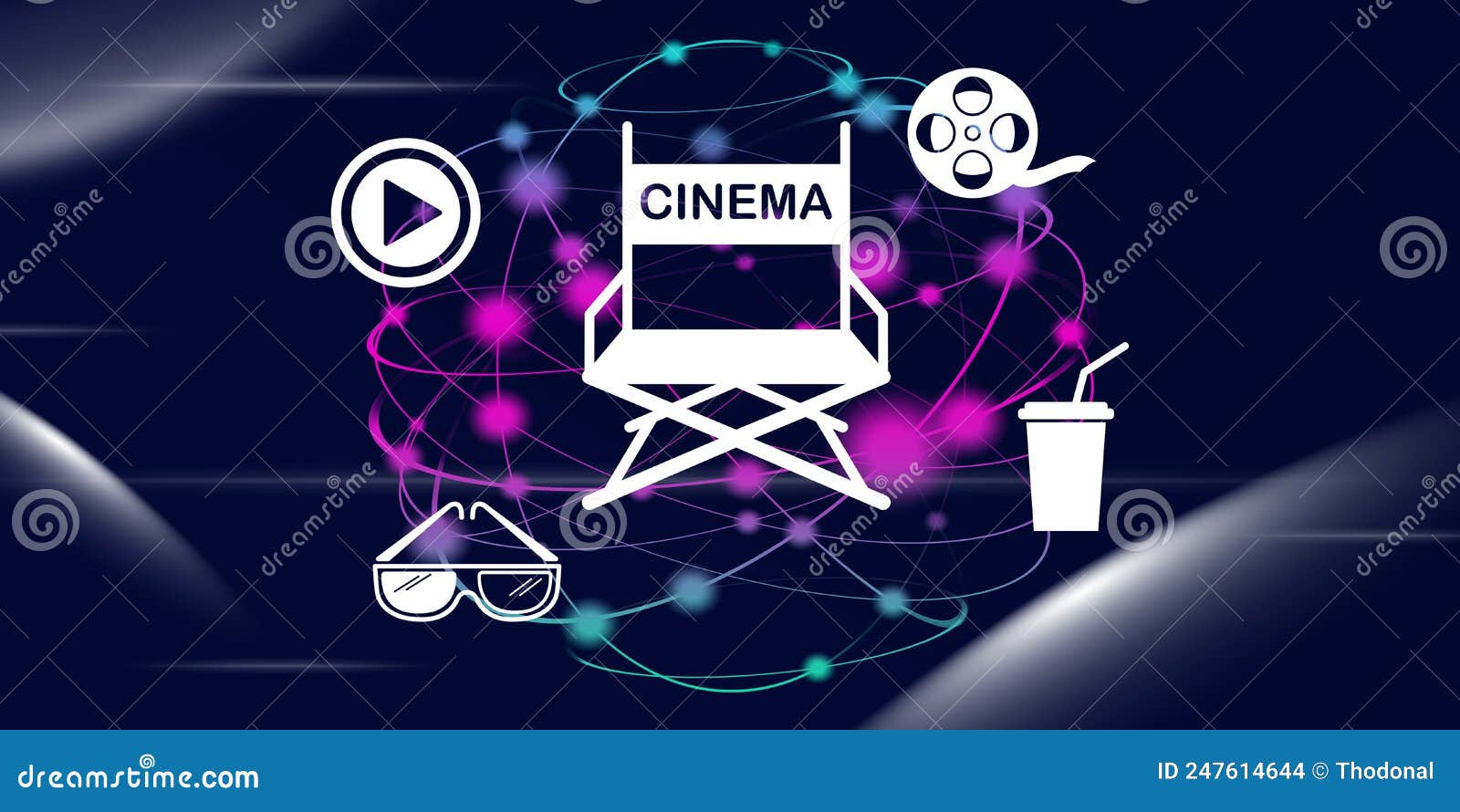 Concept of cinema stock illustration. Illustration of screen 247614644