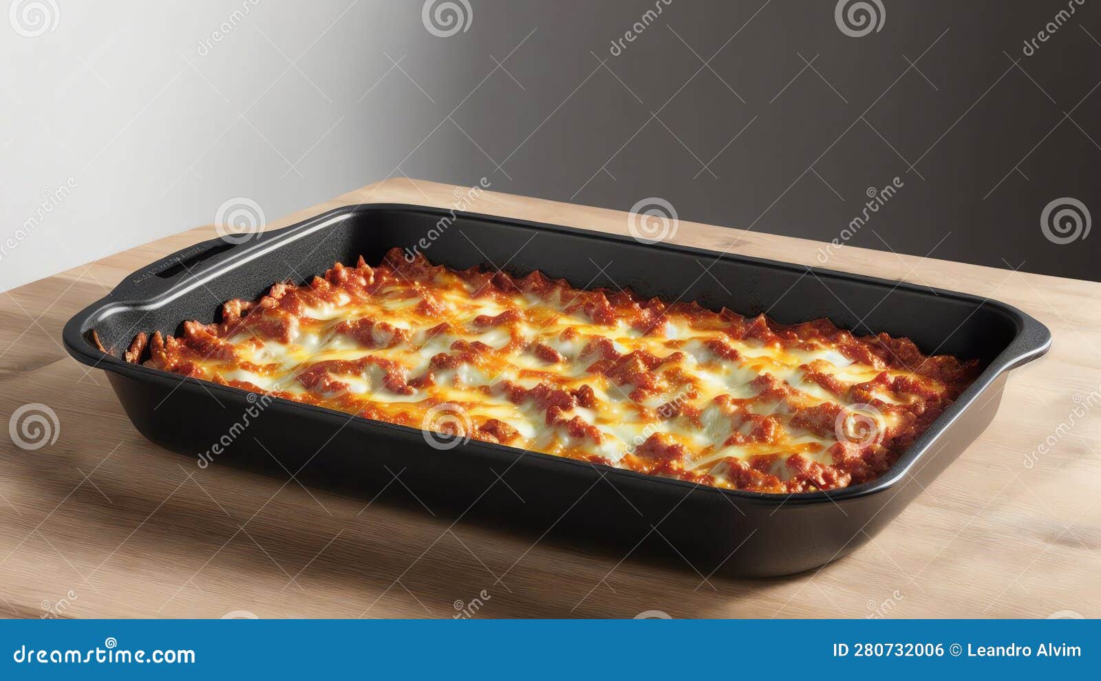 Classic Ceramic Lasagna Pan.AI Generated Stock Illustration