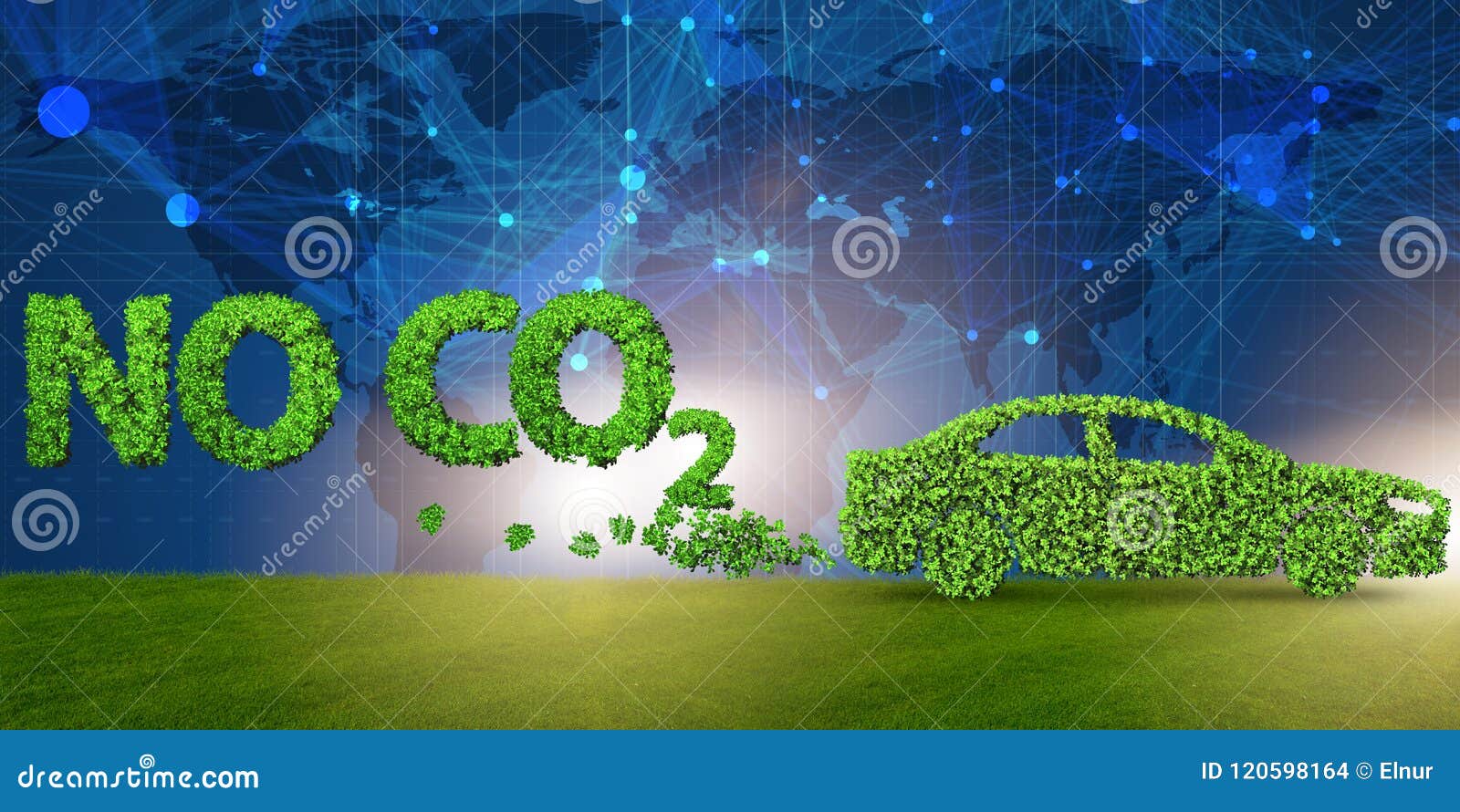 The Concept of Clean Fuel and Eco Friendly Cars 3d Rendering Stock