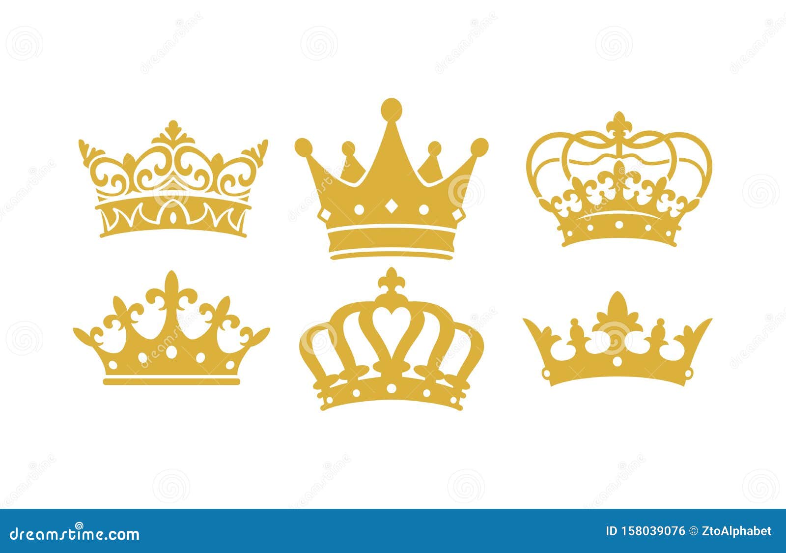 King Queen Crown Vectors Stock Vector Illustration Of Style