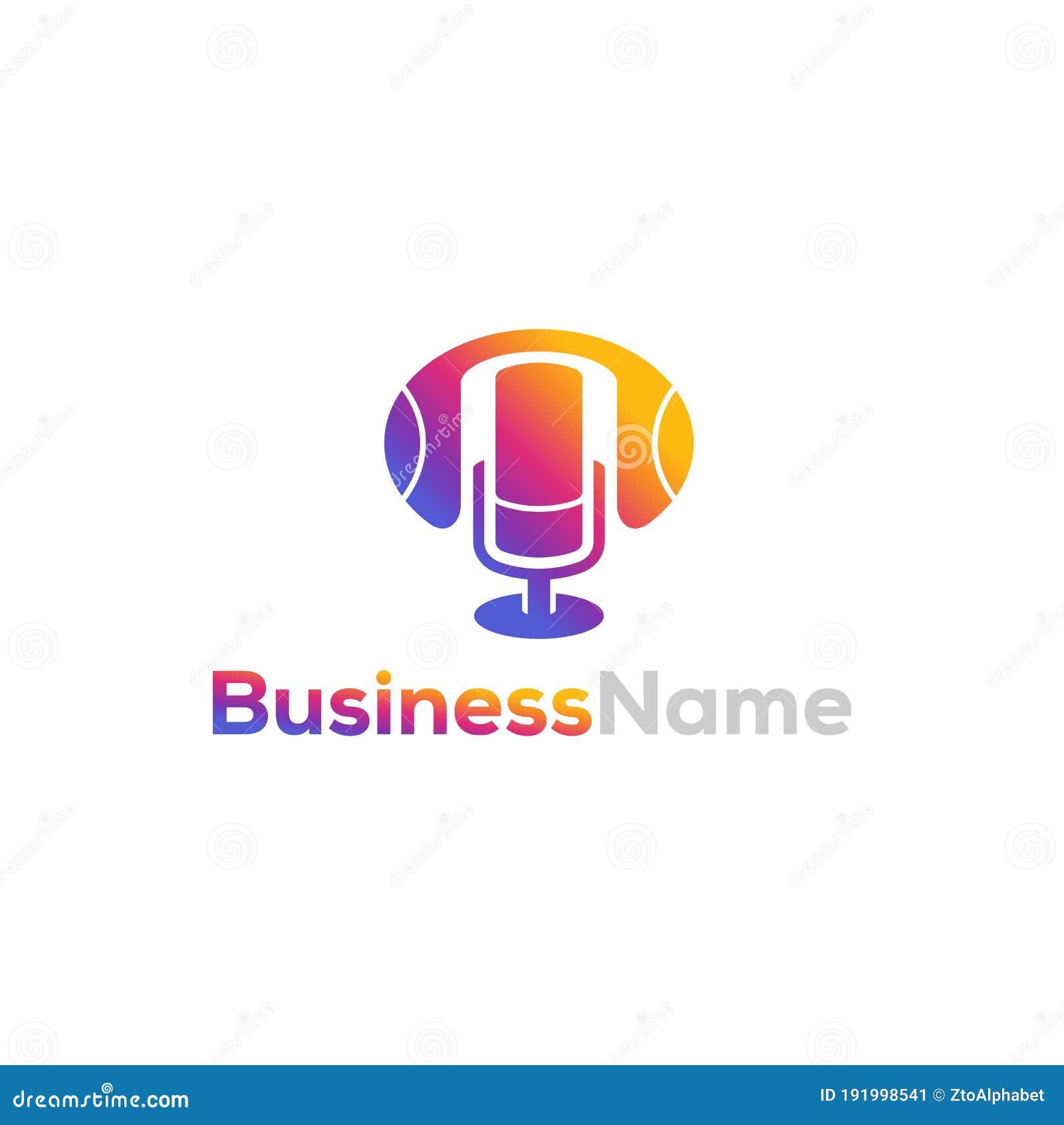 Podcast Audio Record Logo Template Stock Vector - Illustration of ...