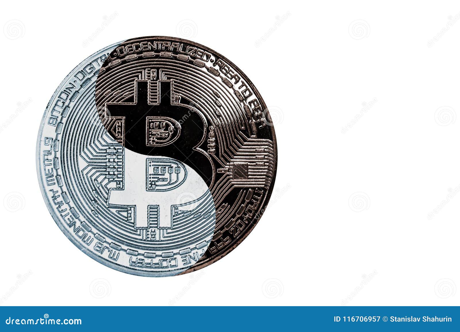 The Concept Coin Bitcoin Yin-yang Stock Image - Image of meditation, blue:  116706957