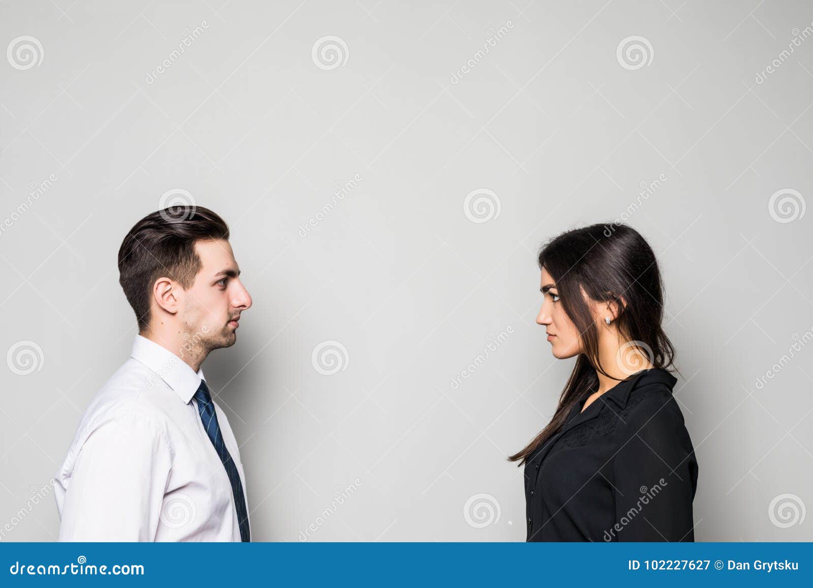 Concept of Confrontation in Business. Close Up Photo of Two Young ...