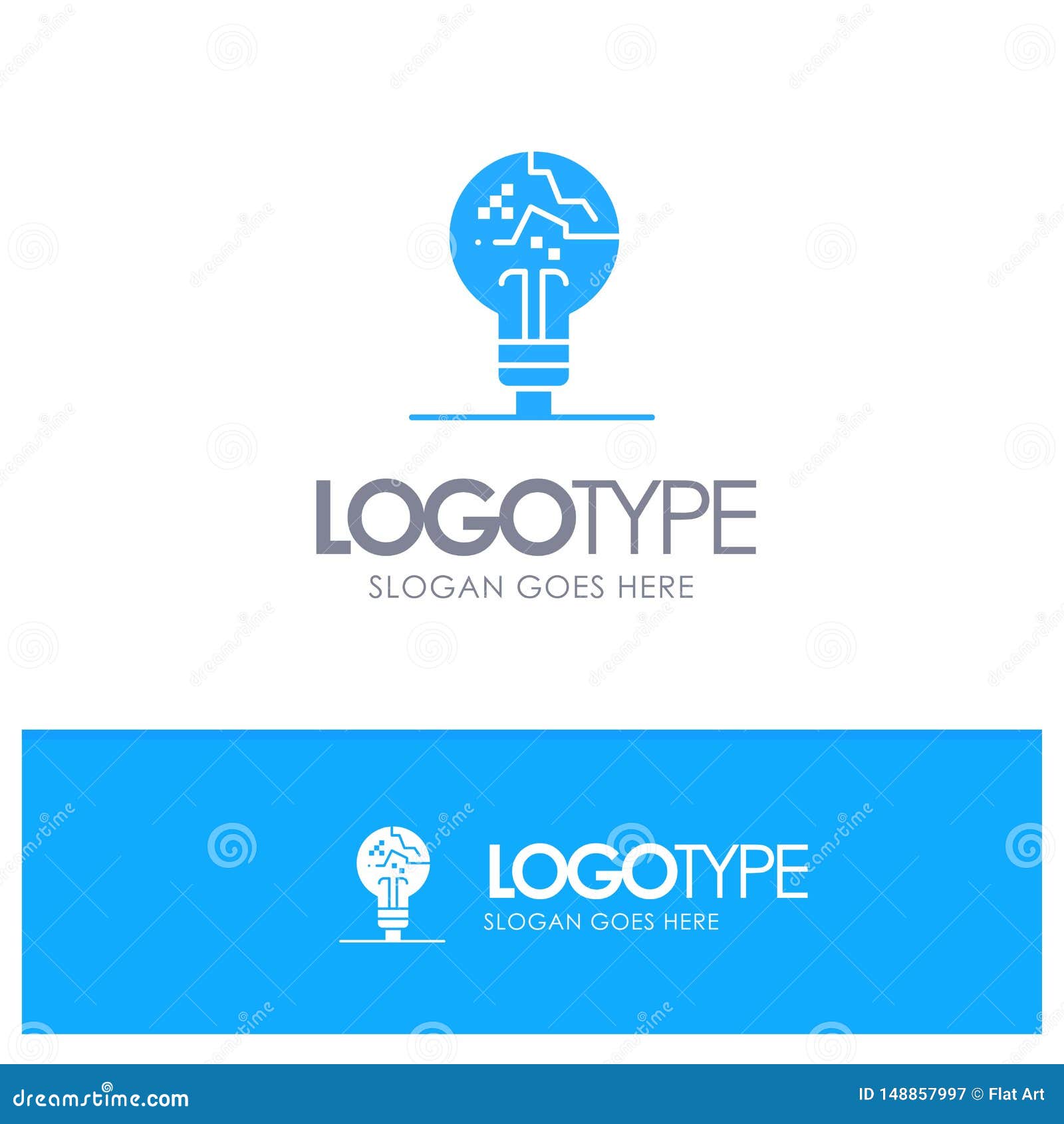Concept Copycat Fail Fake Idea Blue Solid Logo With Place For