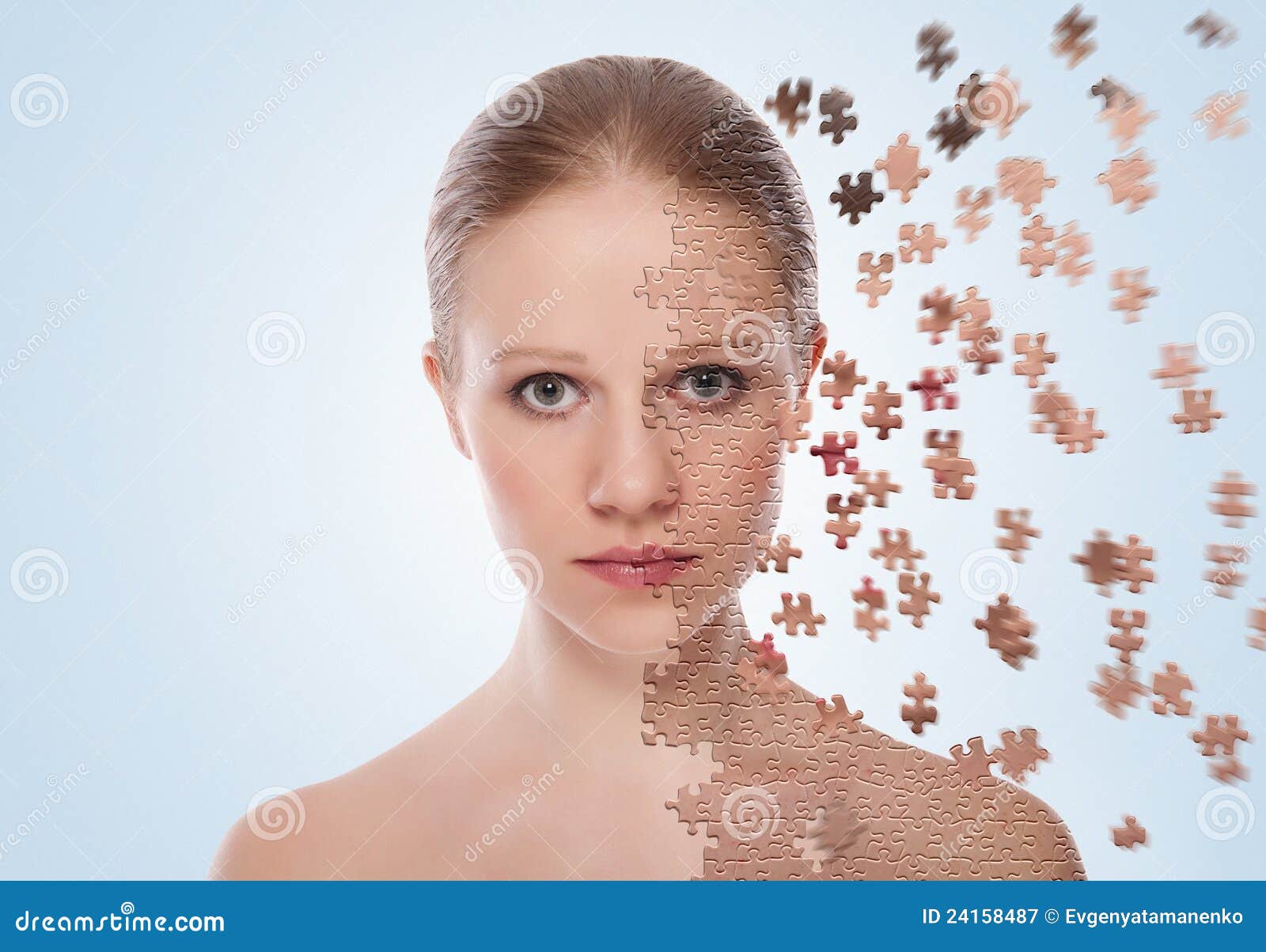 concept of cosmetic effects, treatment, skin care