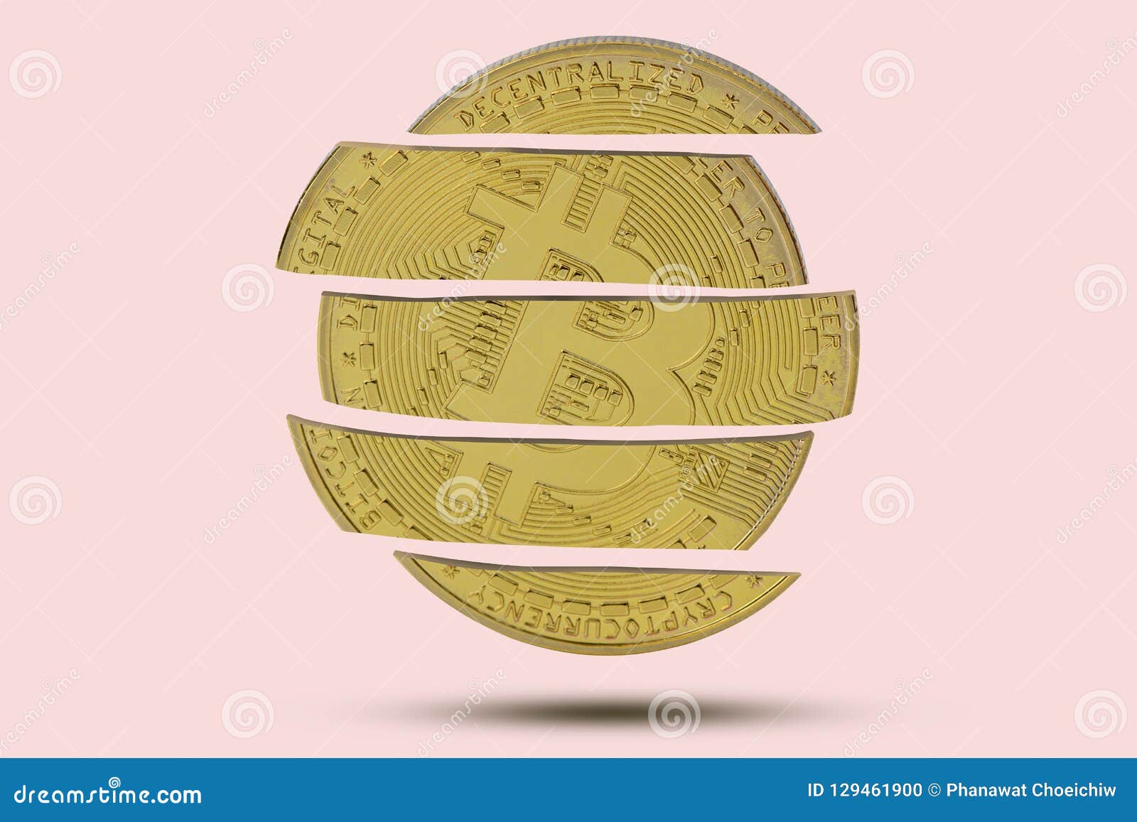 Concept of Cutting or Hard Fork Bitcoin Isolated on Pink Minimal Stock  Photo - Image of business, banking: 129461900