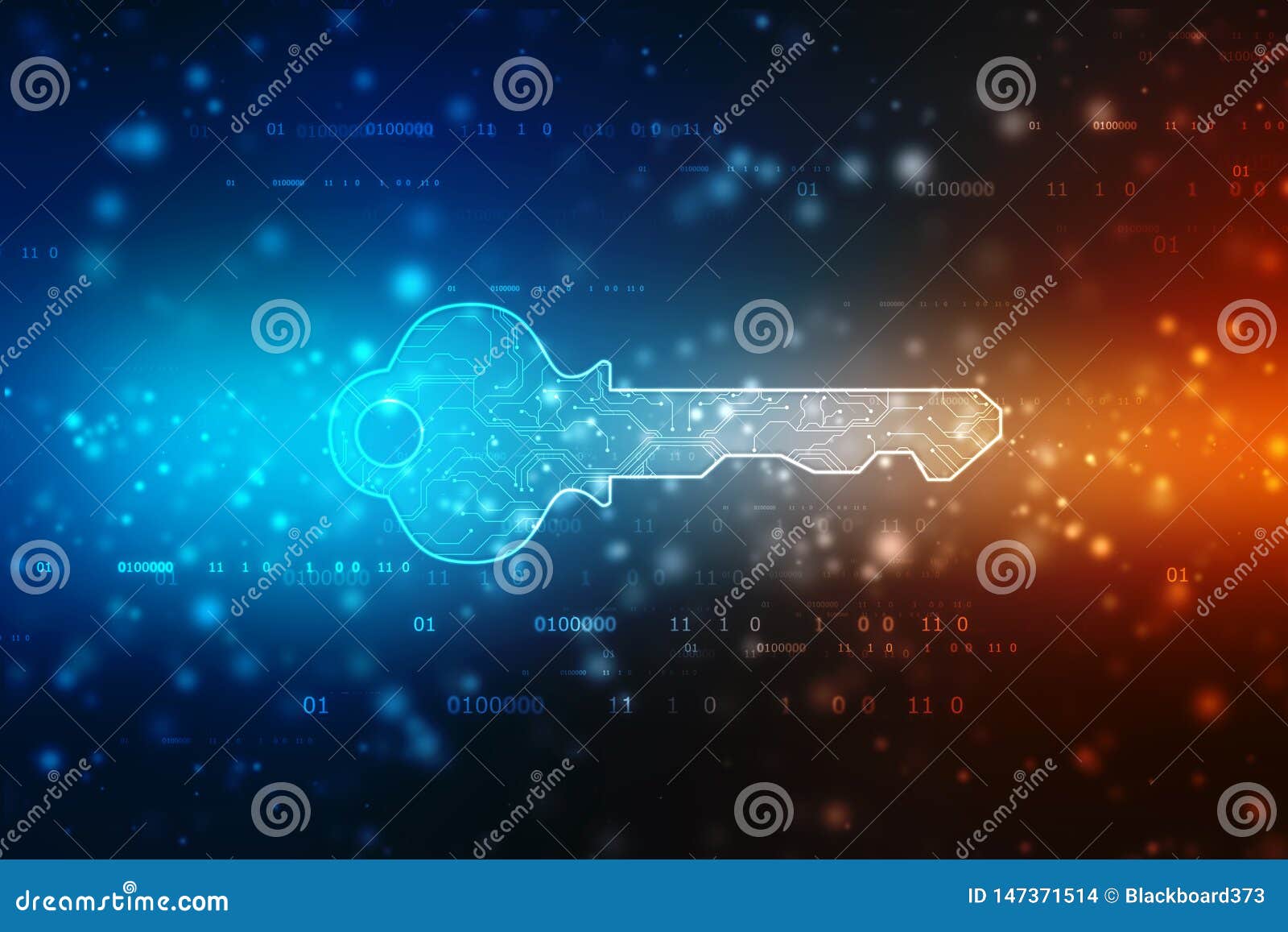 concept of cyber security or private key, abstract digital key in technology background, security concept background