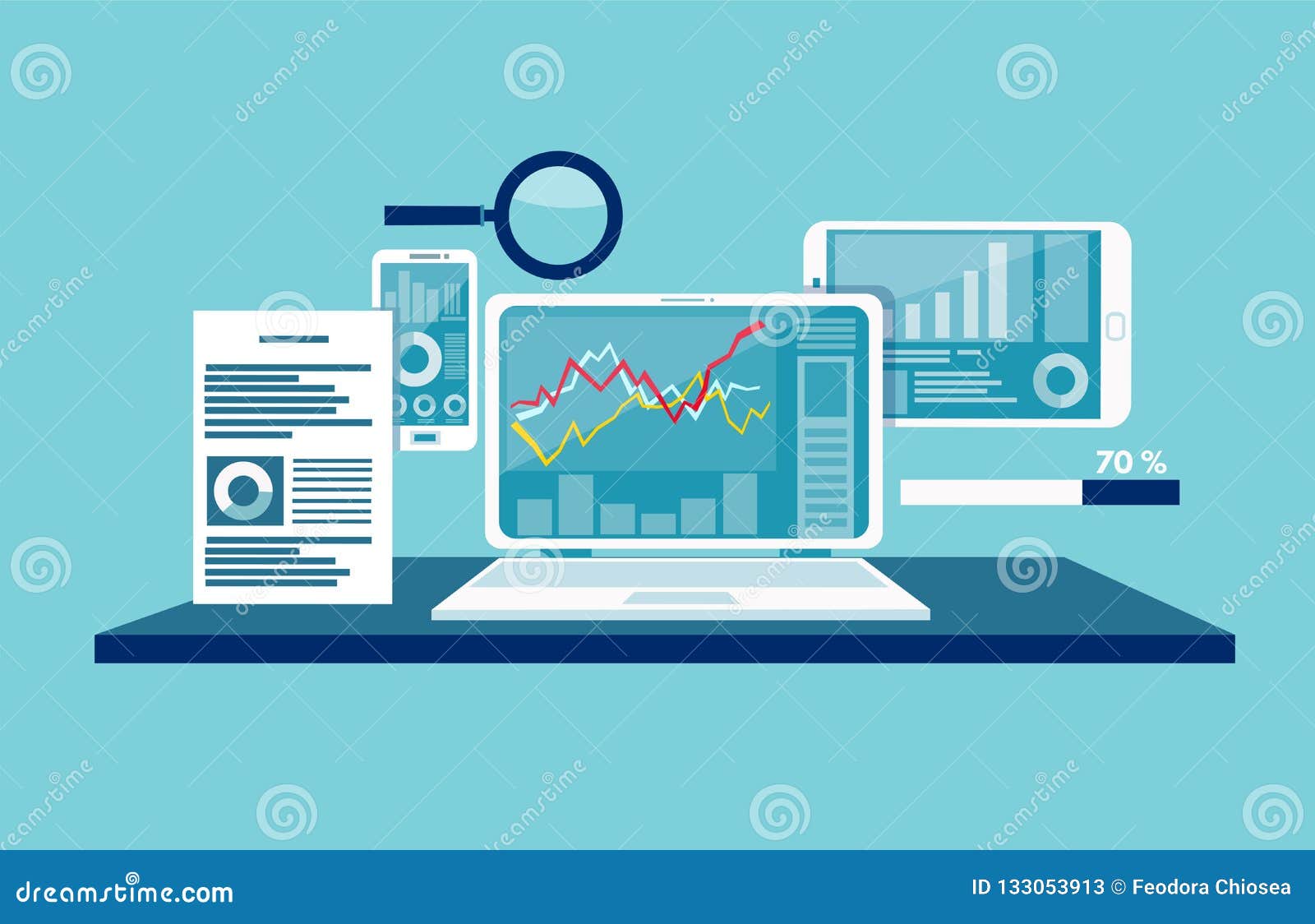 concept of data monitoring, web traffic analytics