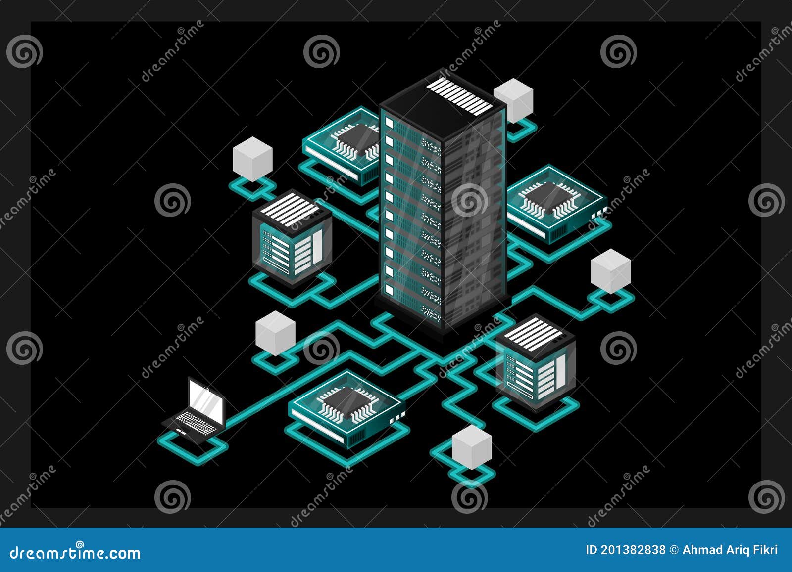 Concept of Data Network Management Stock Vector Illustration of