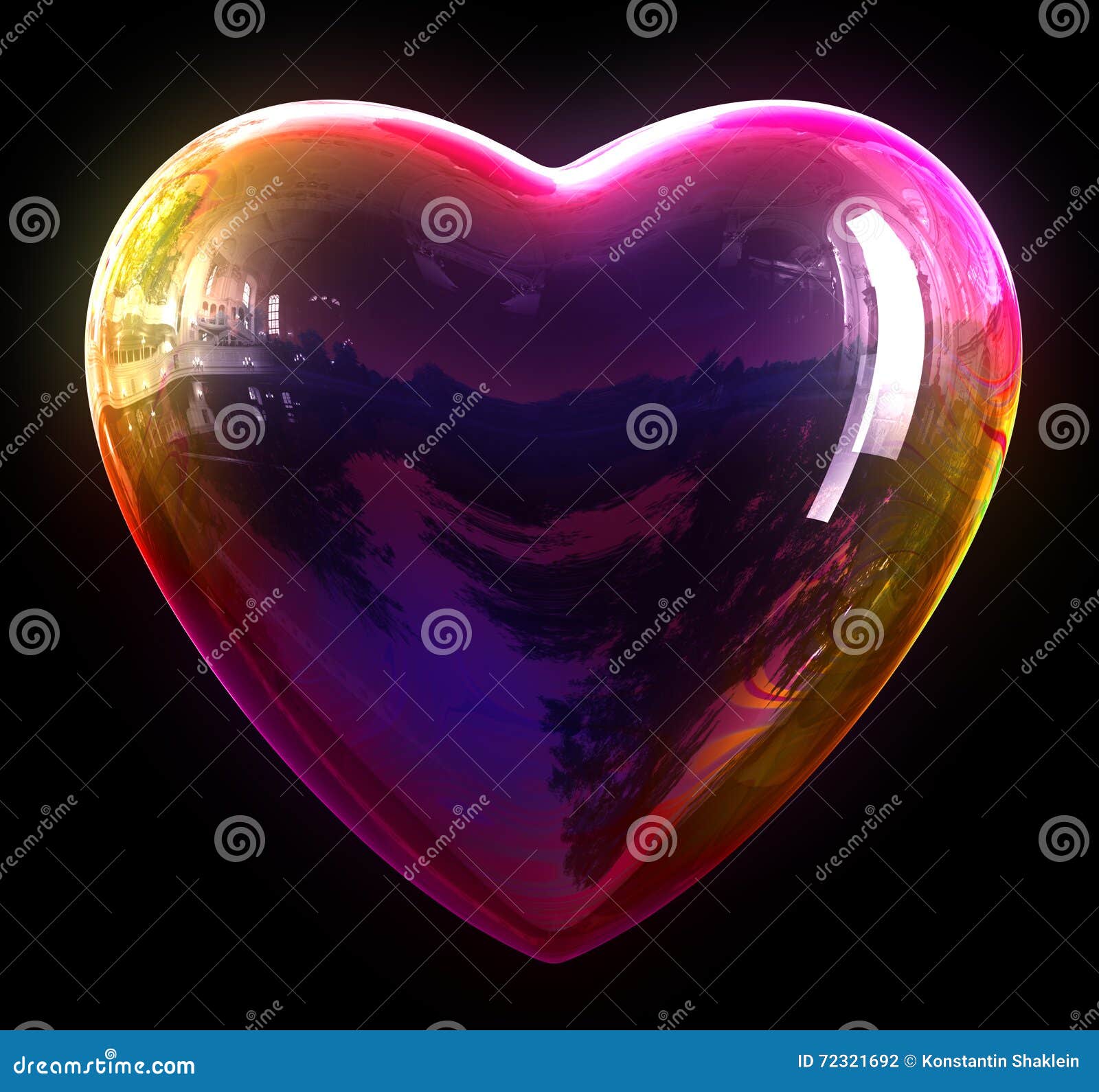 Concept De Coeur De Bulle De Savon Illustration Stock Illustration Du Couleur Noir