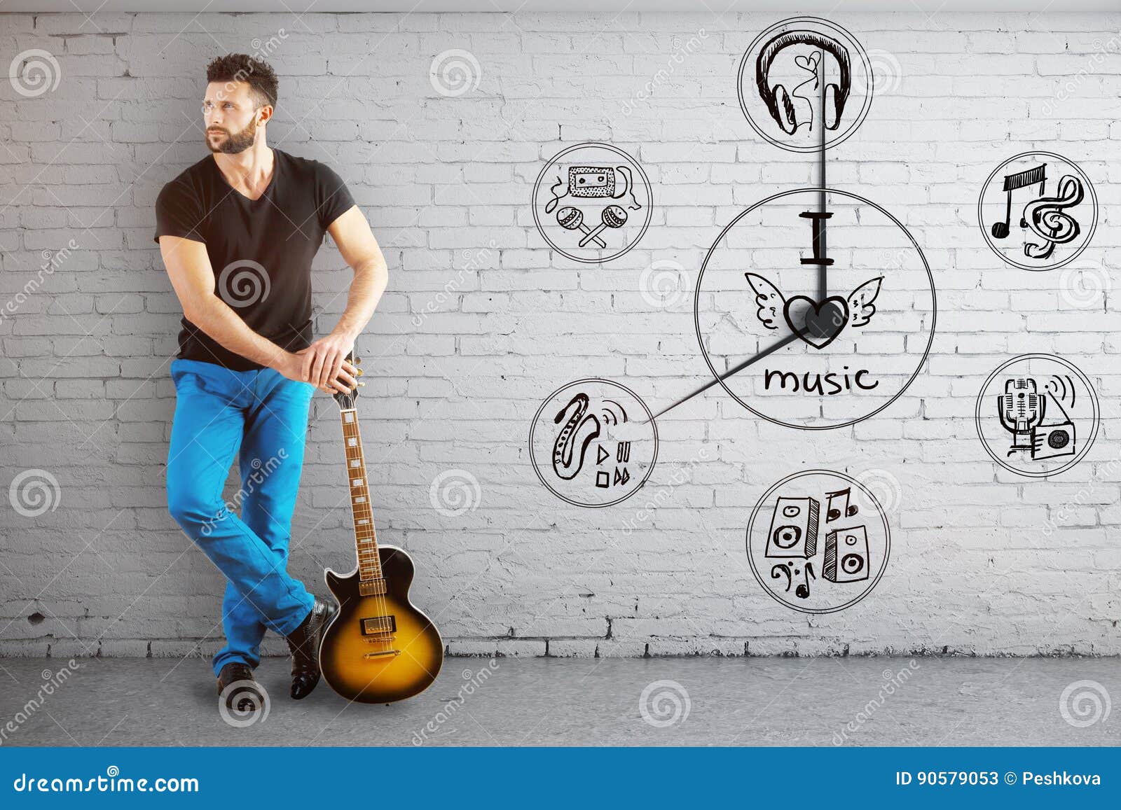 Concept De Temps De Musique Image stock Image du horloge, fixation
