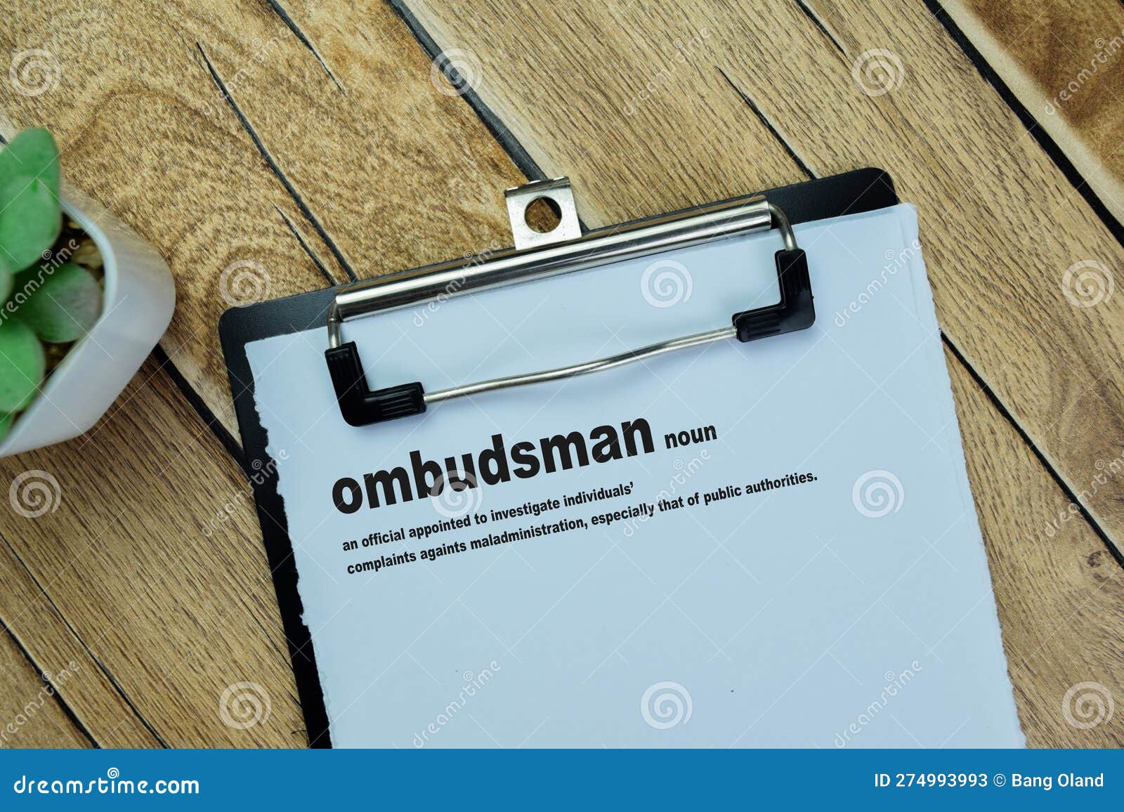 Concept of Definition Ombudsman Word Write on Paperwork Isolated on