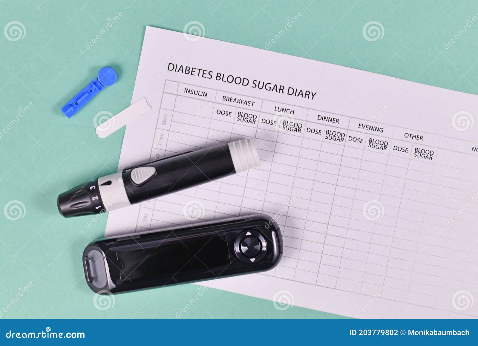 Diabetes Blood Sugar Diary with Blood Glucose Meter, Lancets, Tests