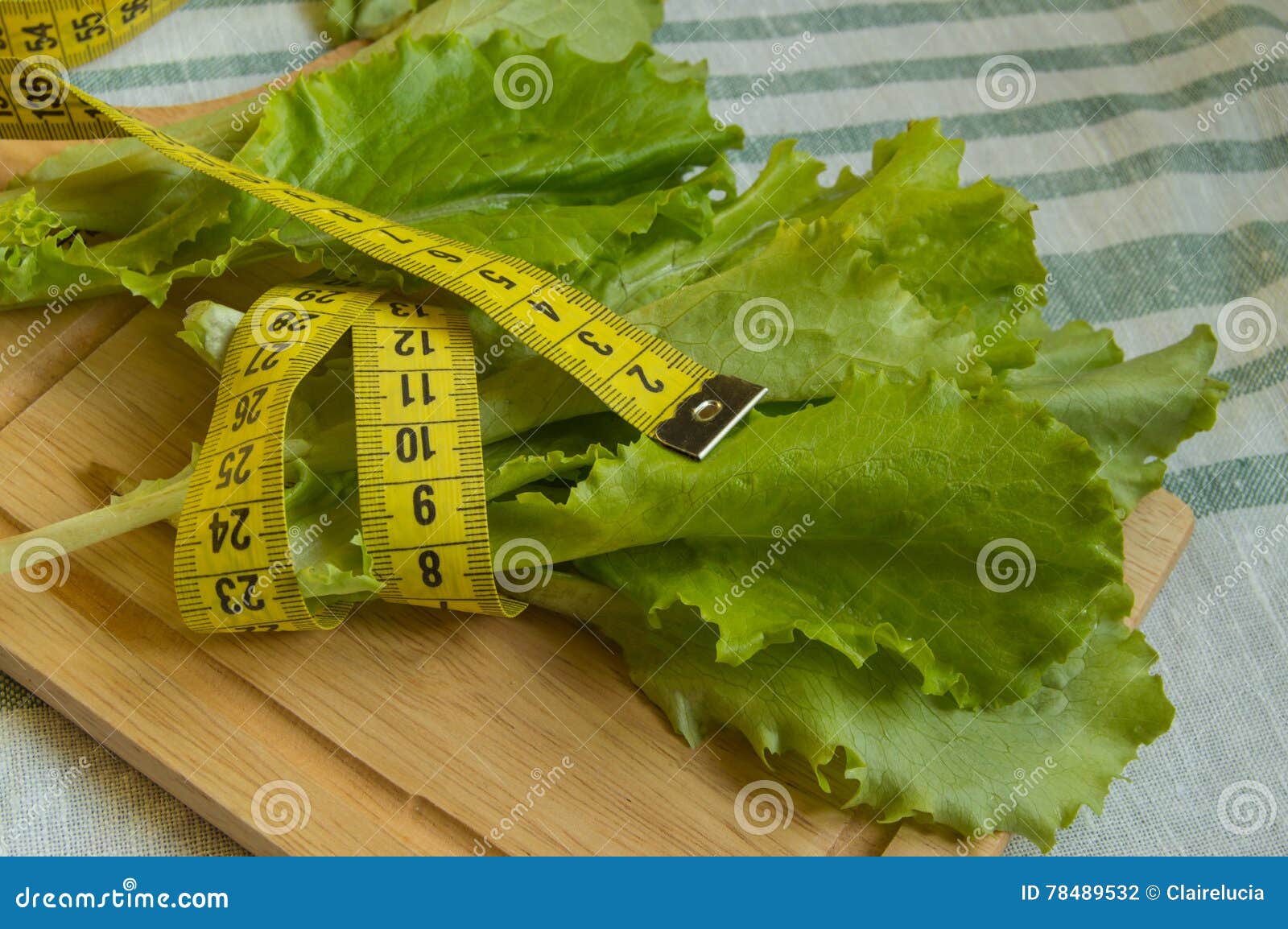 The Concept of Diet and Healthy Eating Lettuce Measuring Tape Stock Photo Image of energy