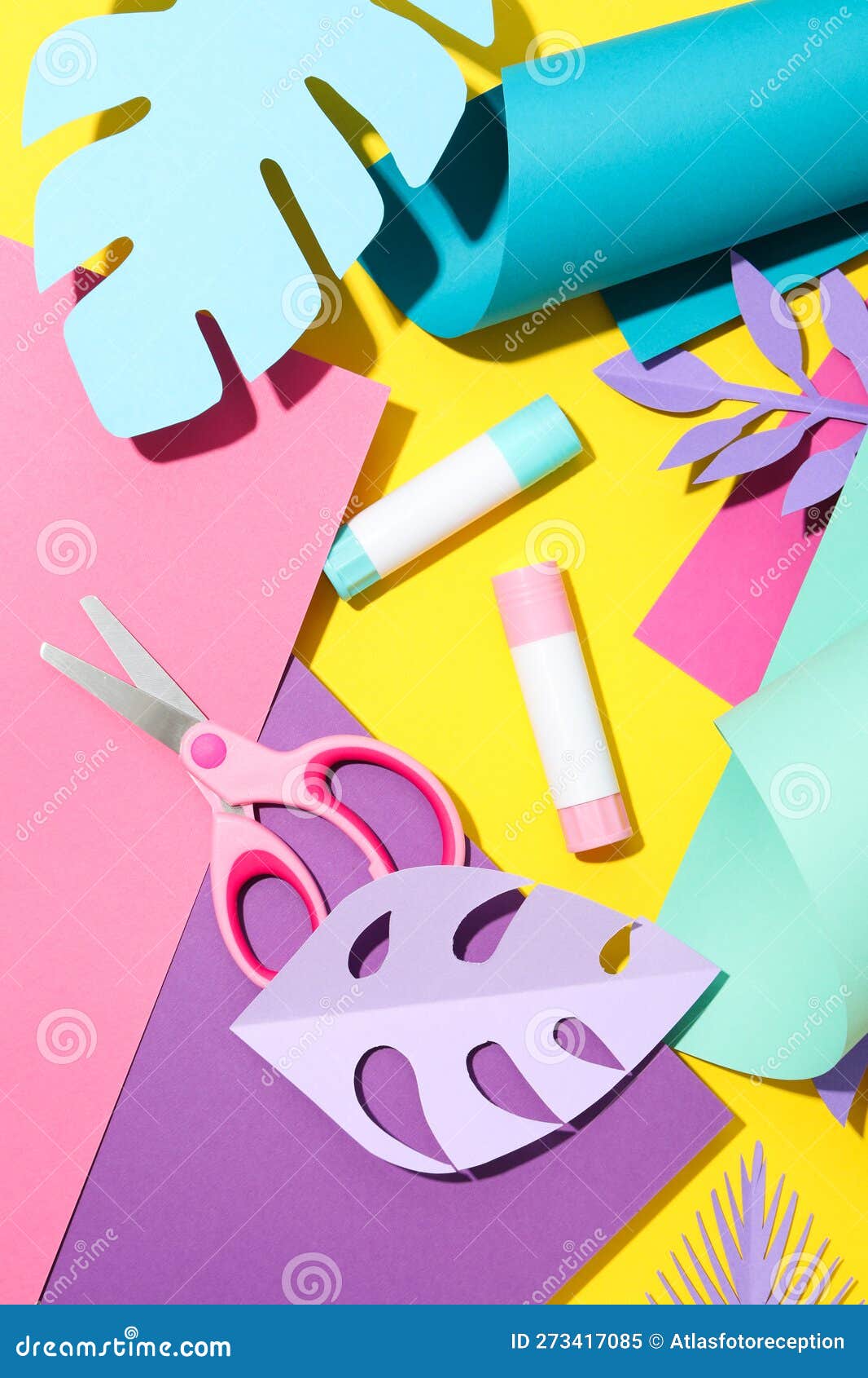 Concept of Different Office Stationery with Glue Stock Image Image of