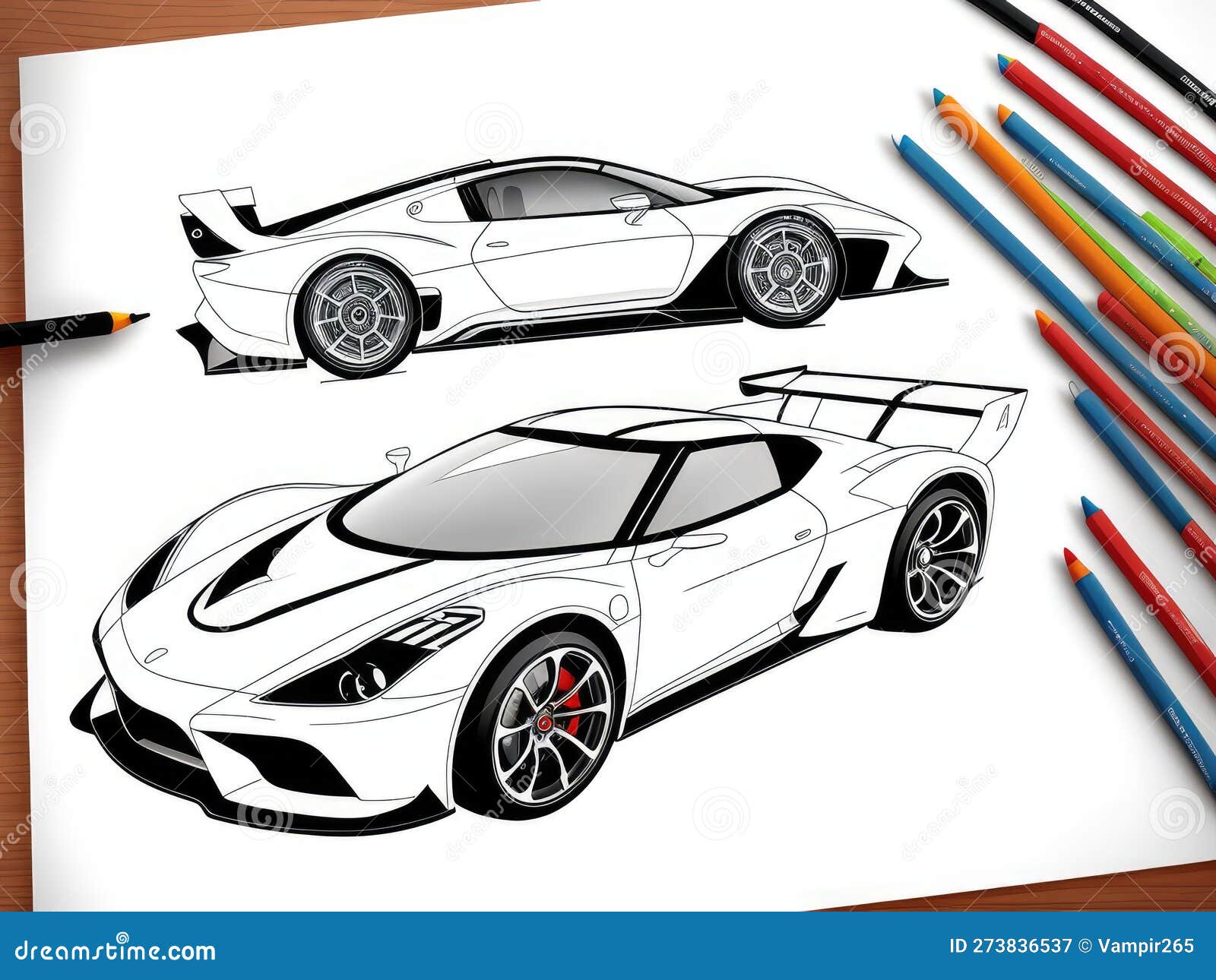 Concept Drawing of a Sports Car Stock Illustration - Illustration of ...