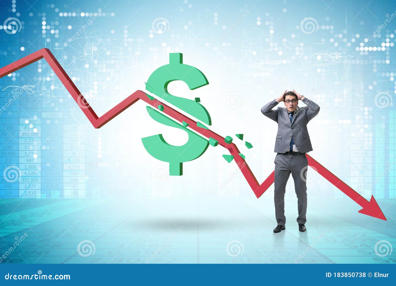 Concept of Economic Crisis and Dollar Inflation Stock Photo Image of