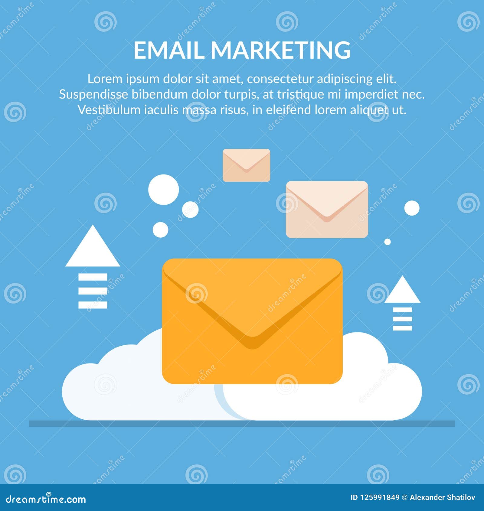 concept of email marketing mail envelopes against the background of