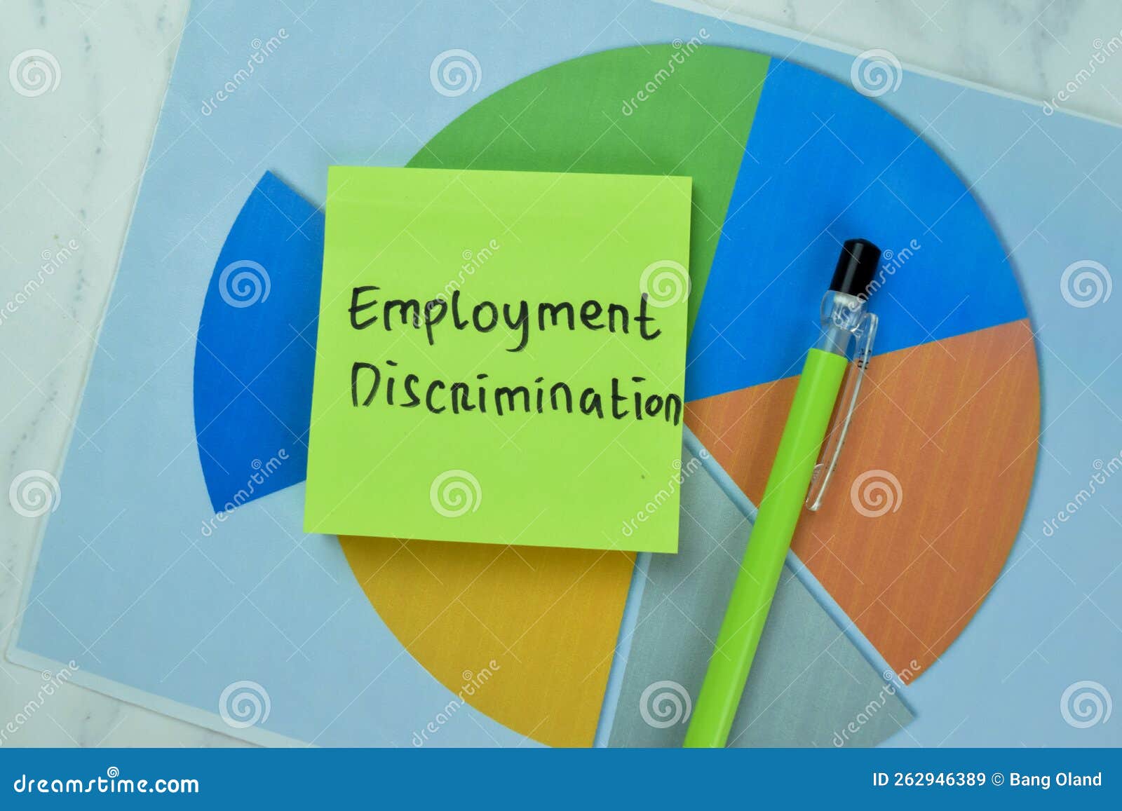 Concept of Employment Discrimination Write on Sticky Notes Isolated on