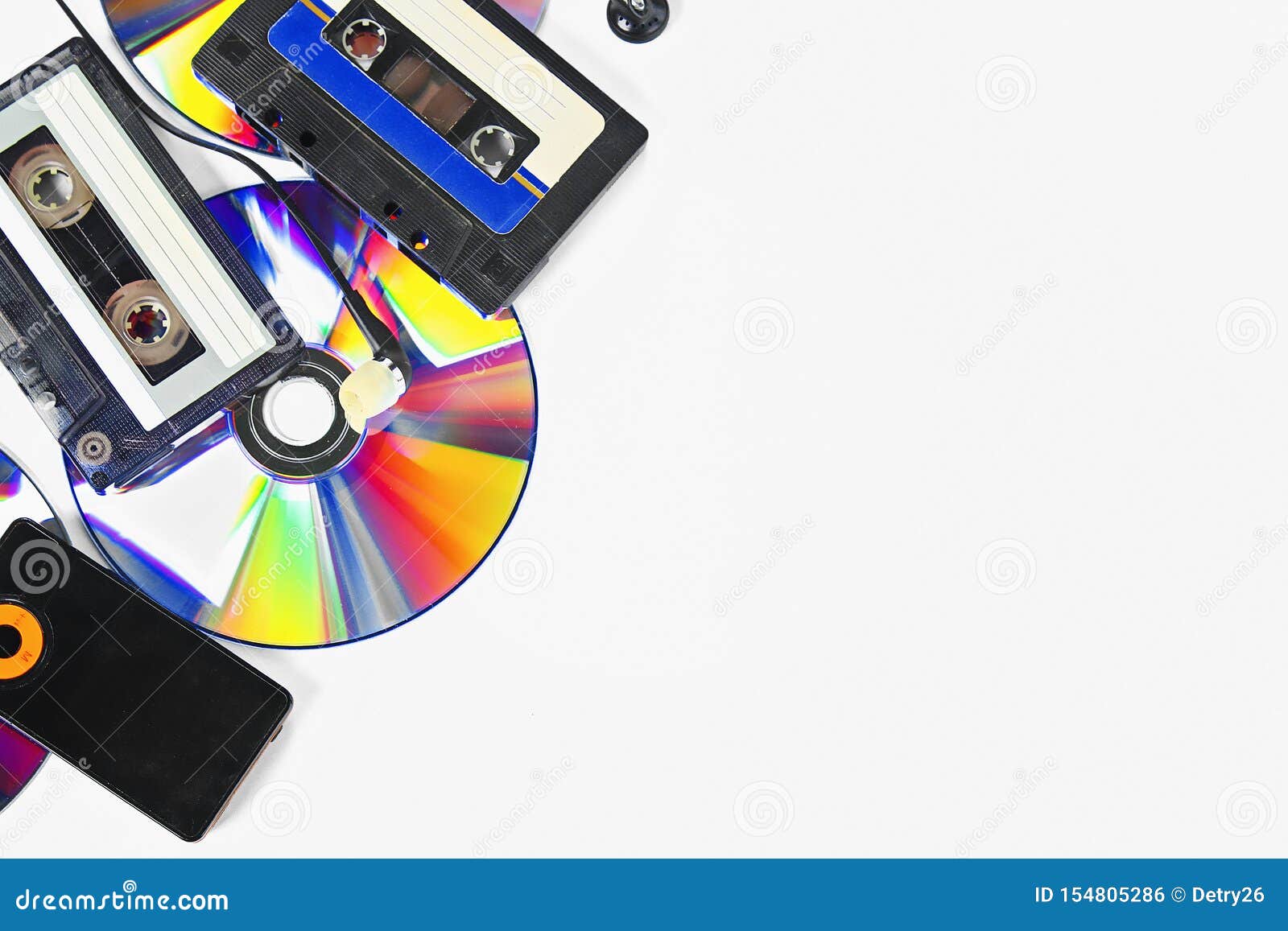 The Concept Of Evolution Music. Cassette, CDdisk, Mp3 Player. Vintage