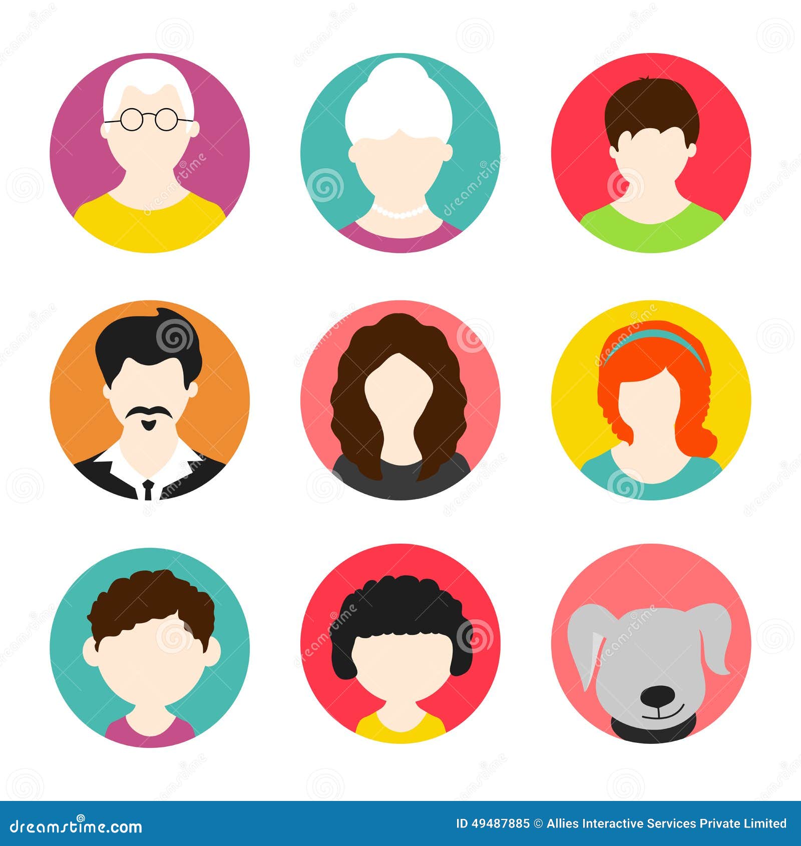 Free Vector  Colorful avatars