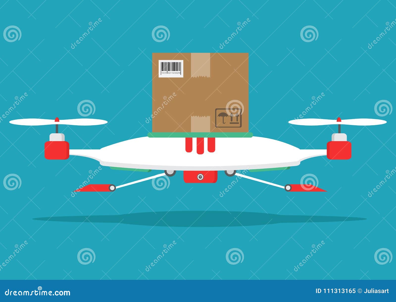 dron delivers the parcel. the concept of fast, free delivery, gi