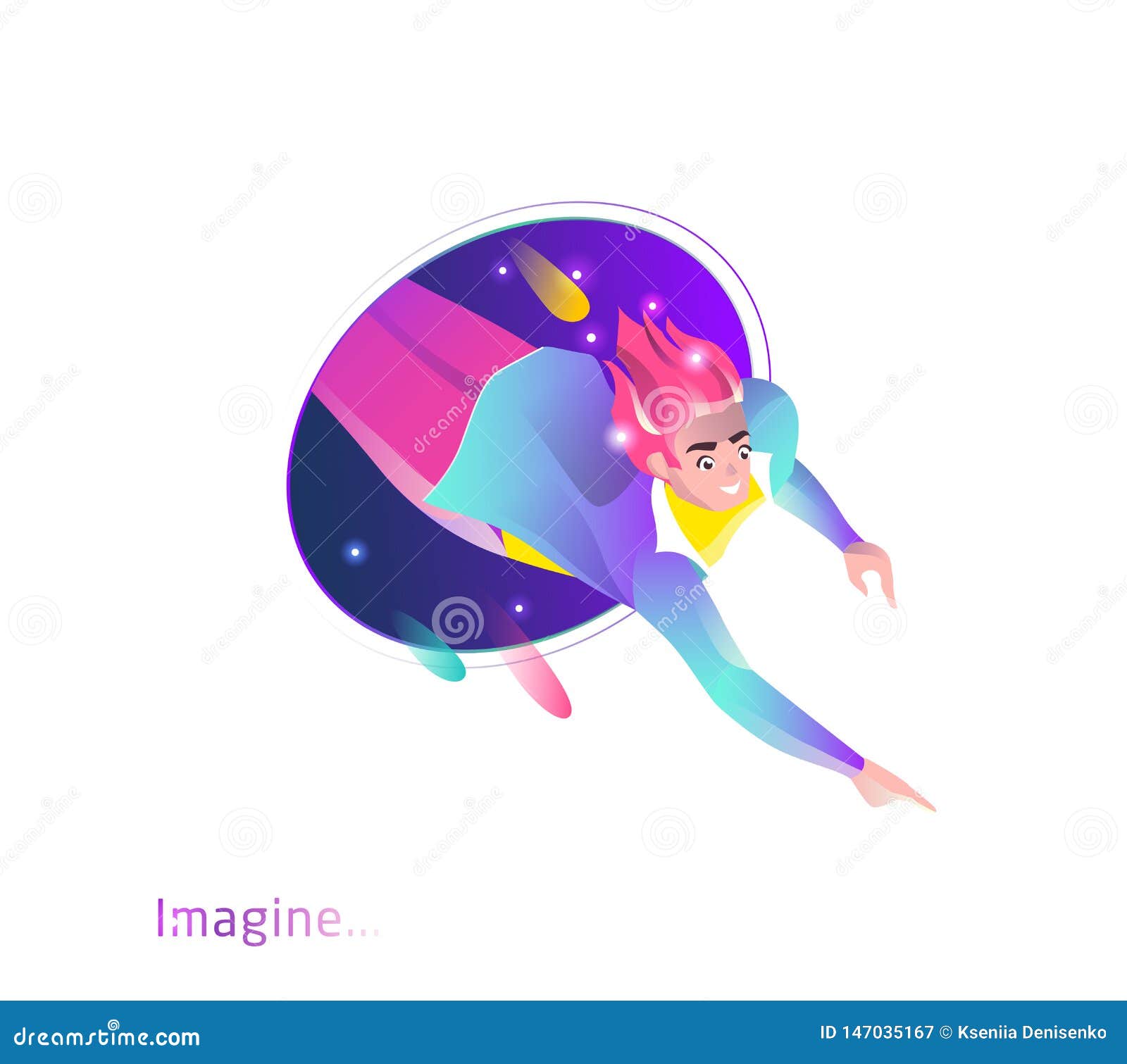 concept in flat style with man falling from teleport