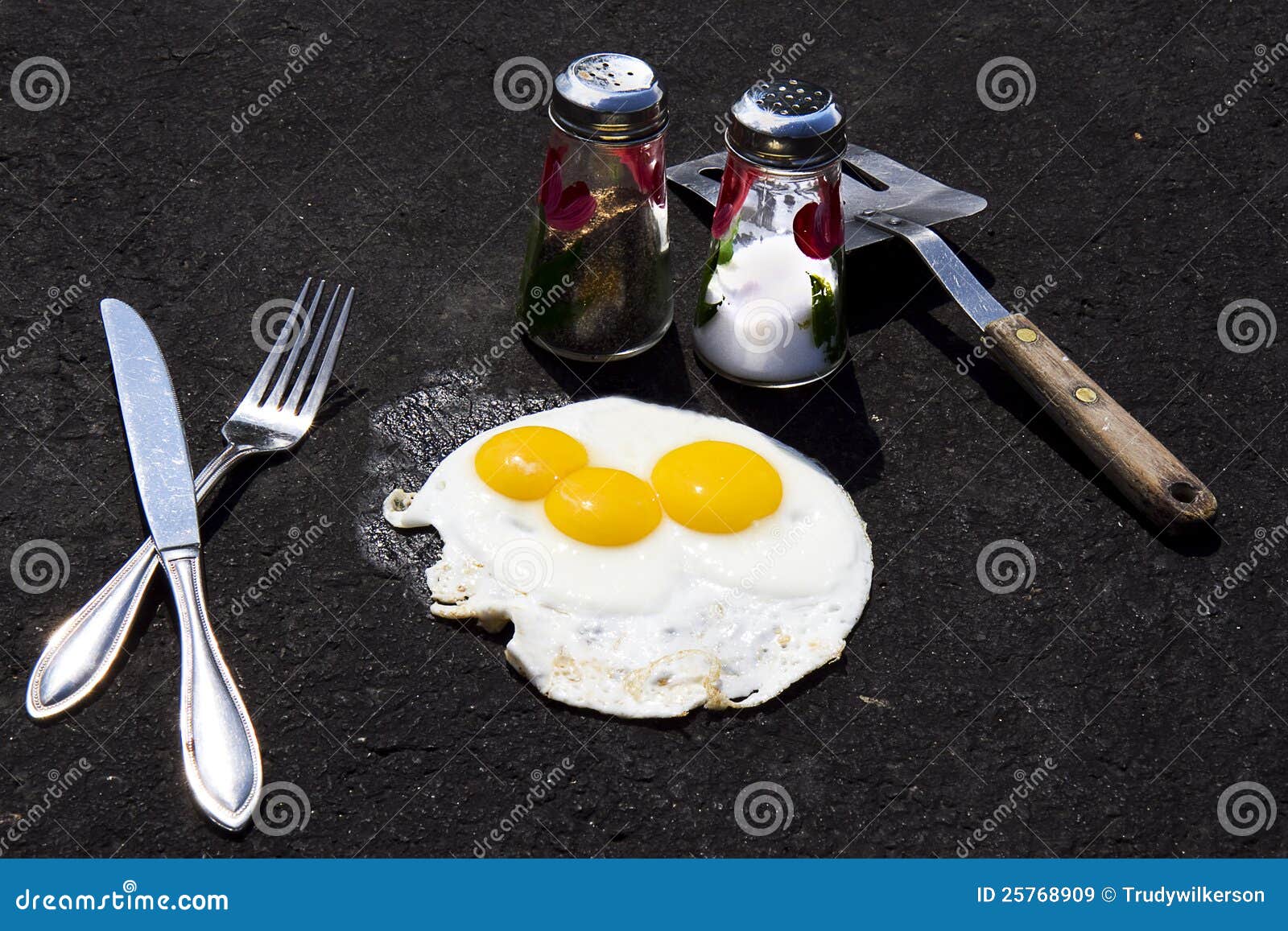 Concept Frying Eggs Hot Asphalt Driveway Stock Image Image of fork