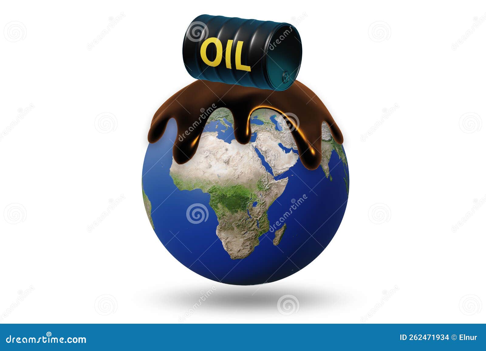 Concept of Global Oil Business 3d Rendering Stock Illustration