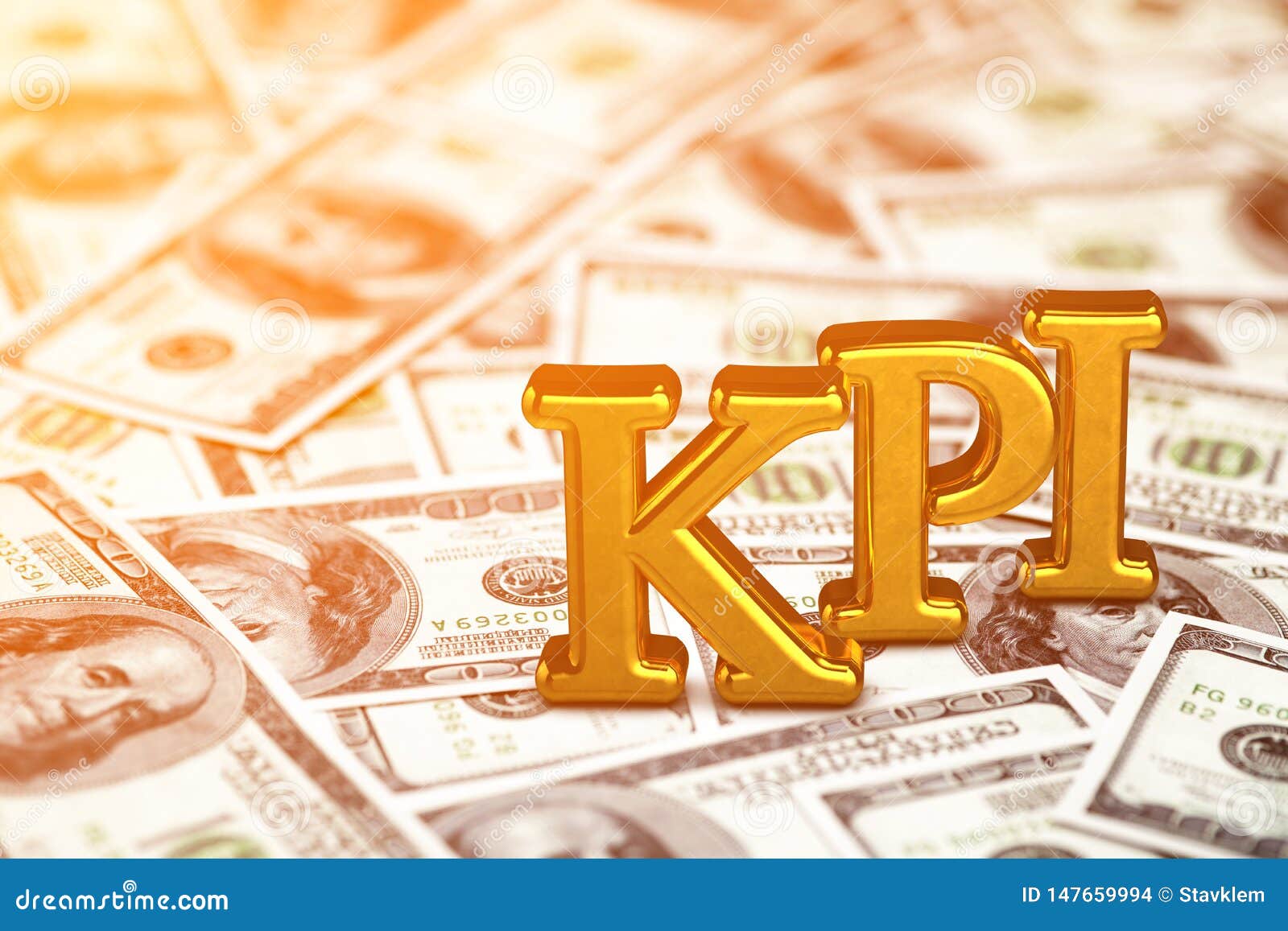 Concept Gold Abbreviation Of KPI Key Perfomance Indicator Standing Or