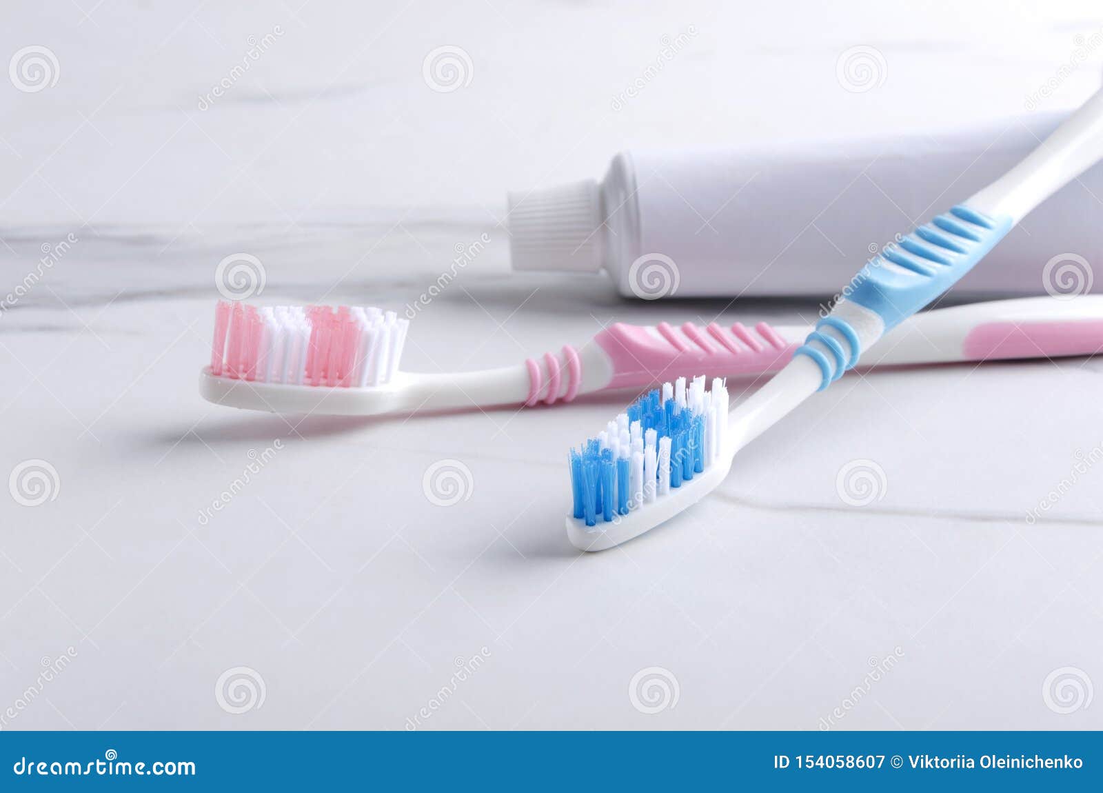 Concept of Good Tools for Keeping Teeth Healthy. Closeup of Plastic