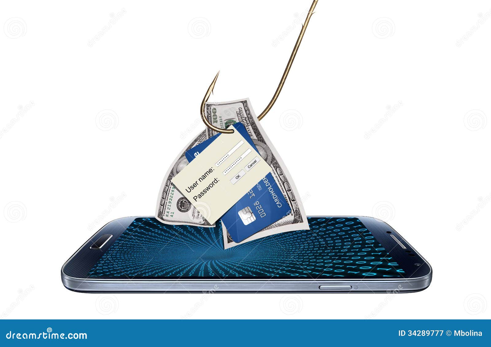 concept of hacking or phishing with malware program