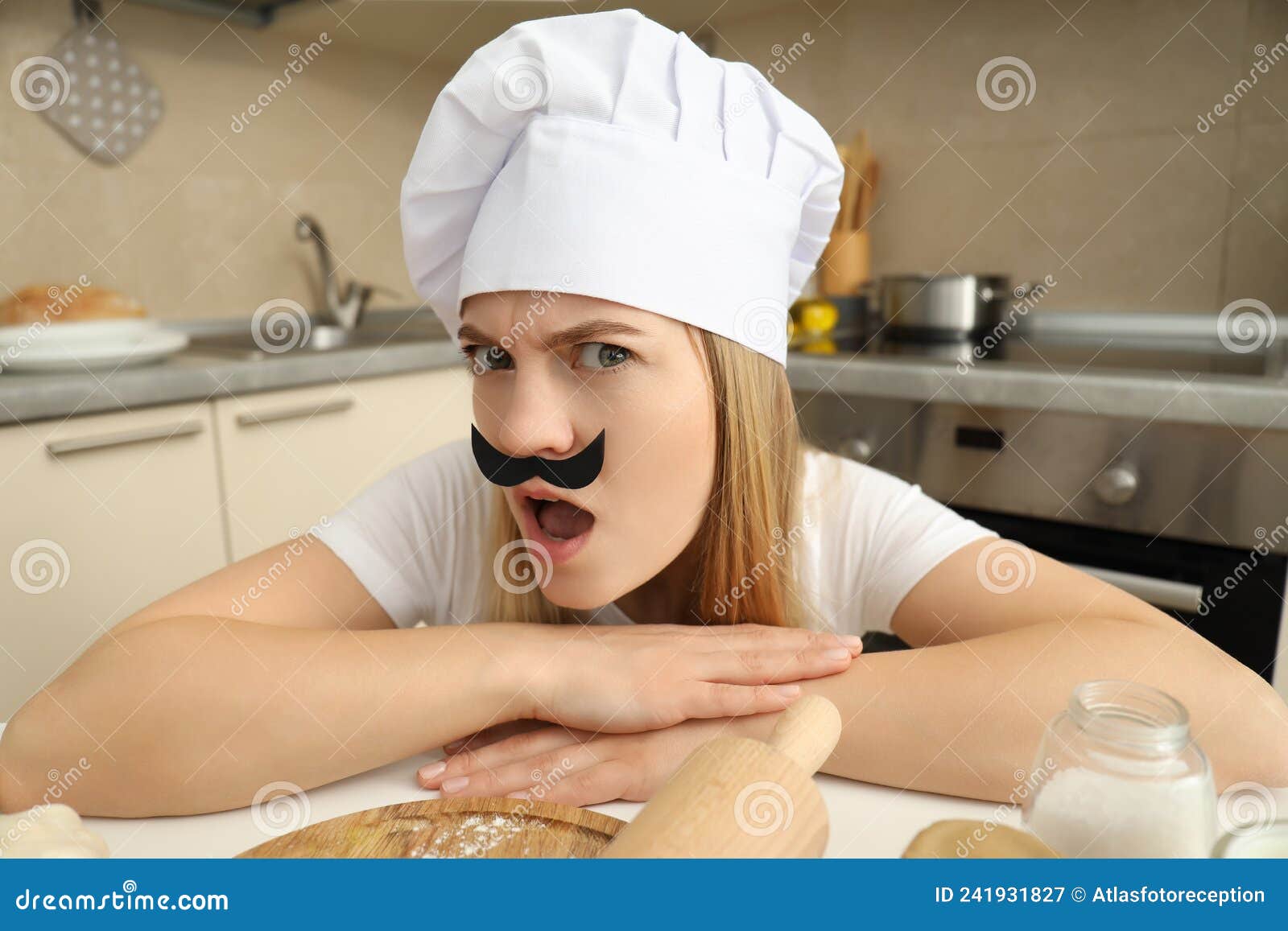 Concept of Home Cooking with Female Chef Stock Image Image of