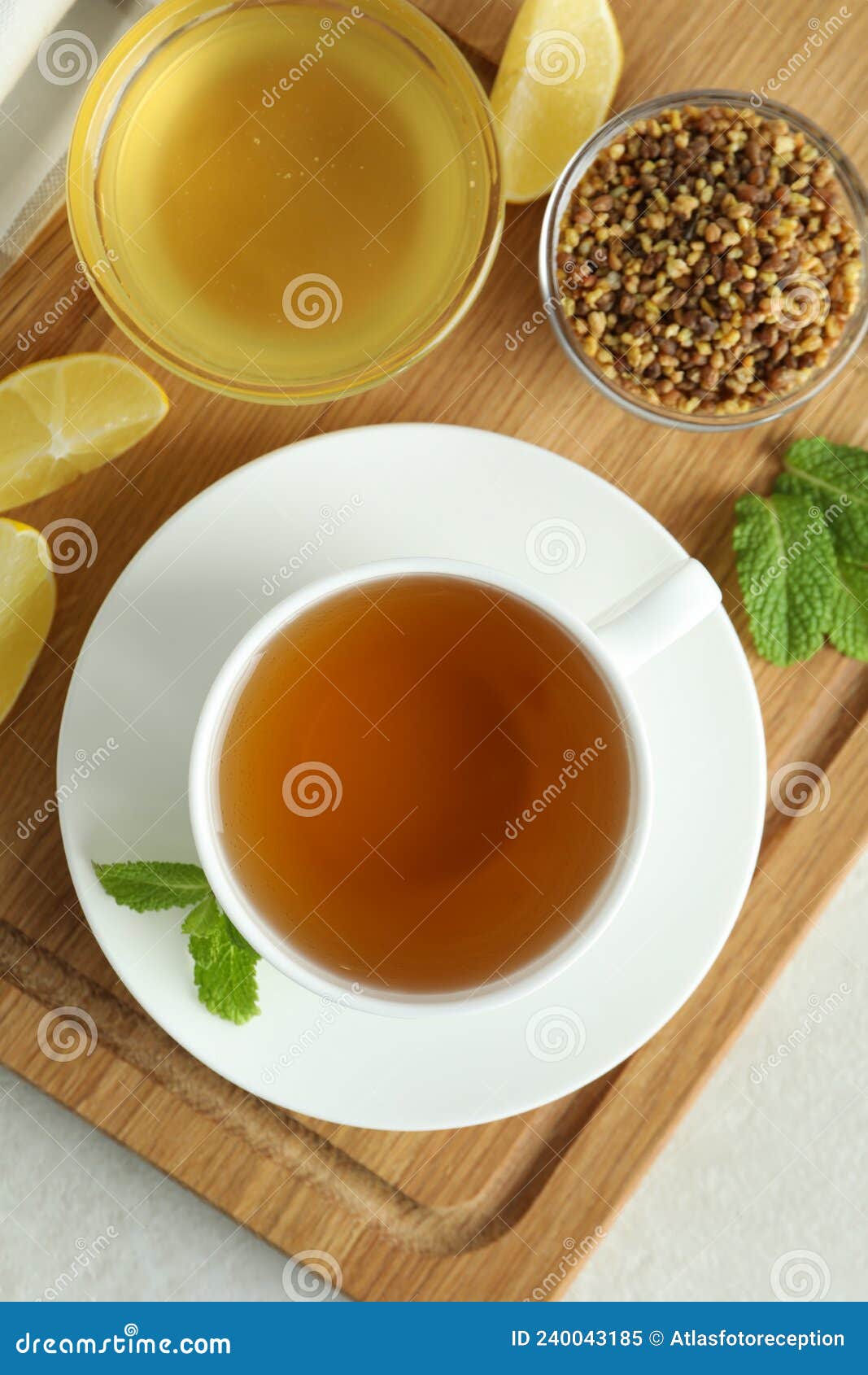 Concept of Hot Drink with Buckwheat Tea, Top View Stock Image Image