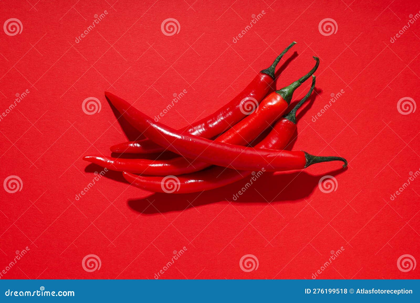 Concept of Hot and Spicy Ingredients Red Hot Chili Pepper Stock Photo
