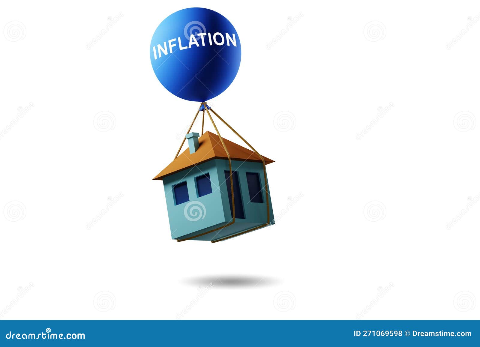 Concept of Housing Prices Inflation 3d Rendering Stock Illustration