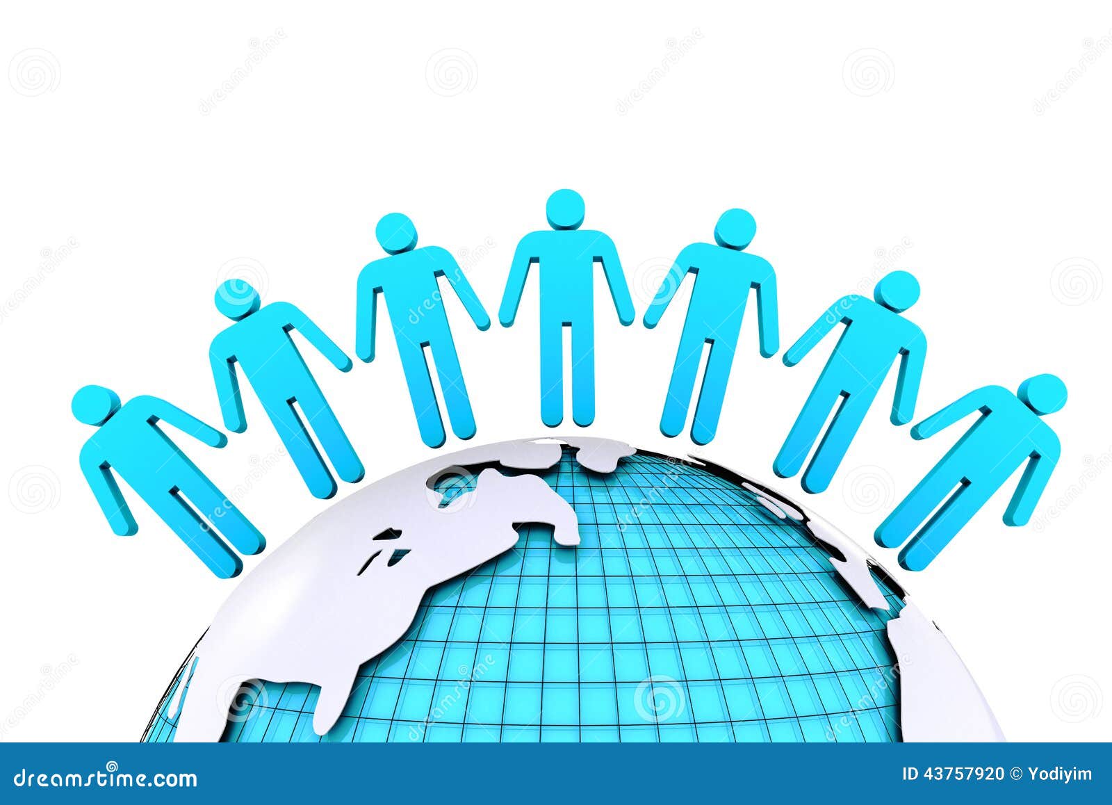 Concept for Human Connection Around World. Stock Illustration